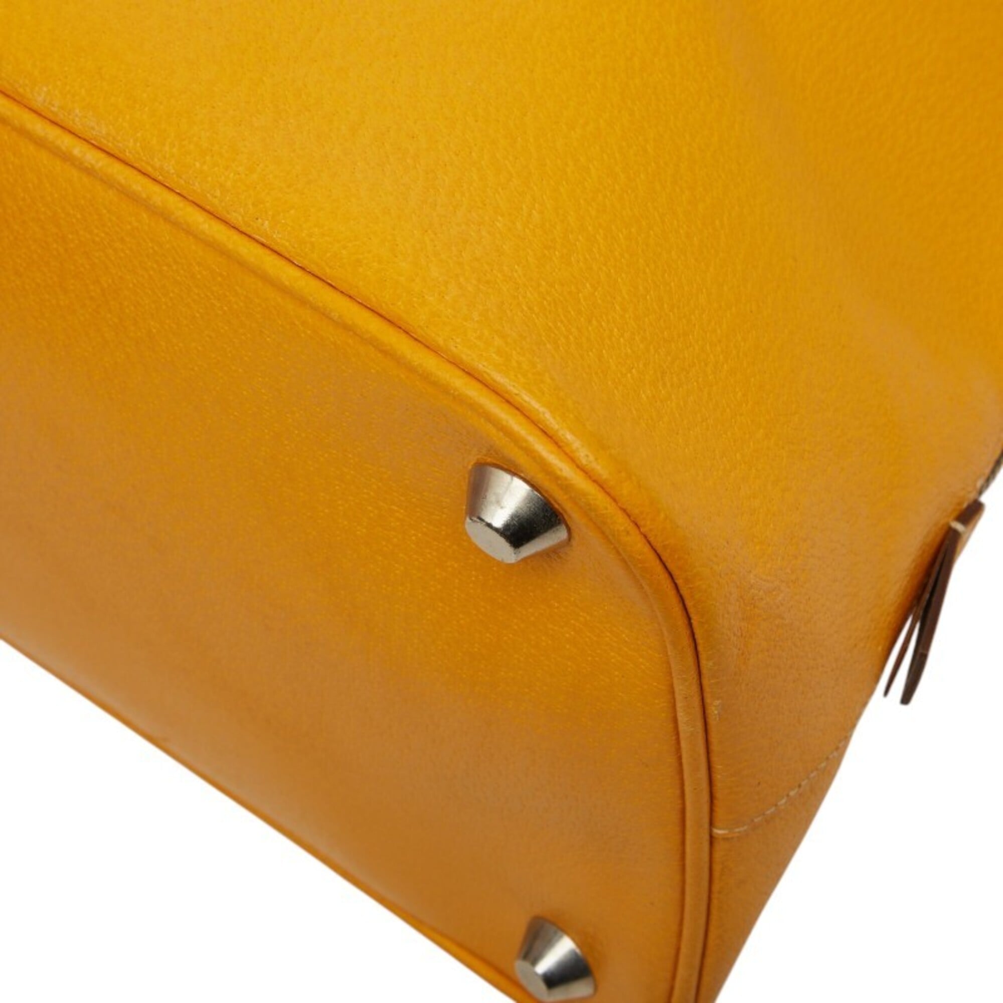 Prada Yellow Leather Boston Bag Handbag (Pre-Owned)
