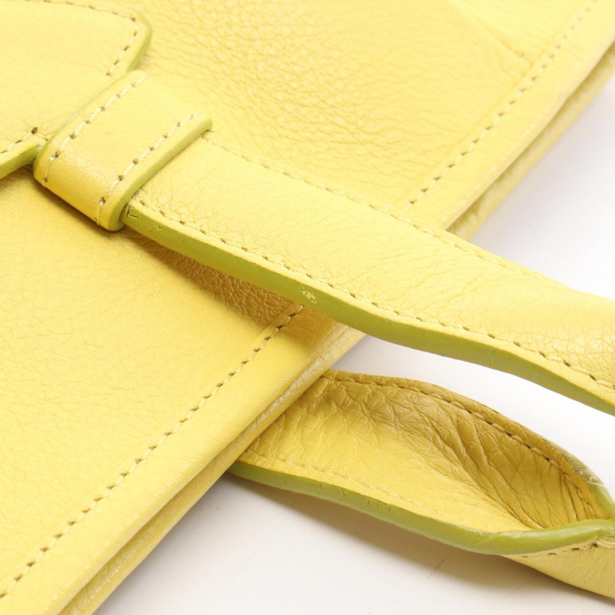 Loewe Yellow Leather Handbag Tote Bag (Pre-Owned)