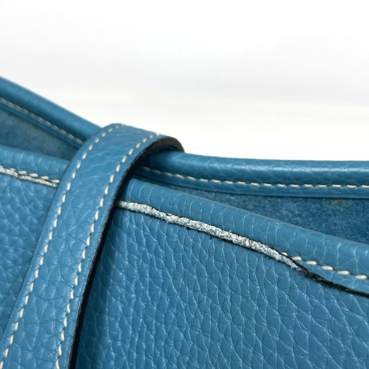 Hermes Evelyne Blue Jean Taurillon Clemence Leather Shoulder Bag (Pre-Owned)
