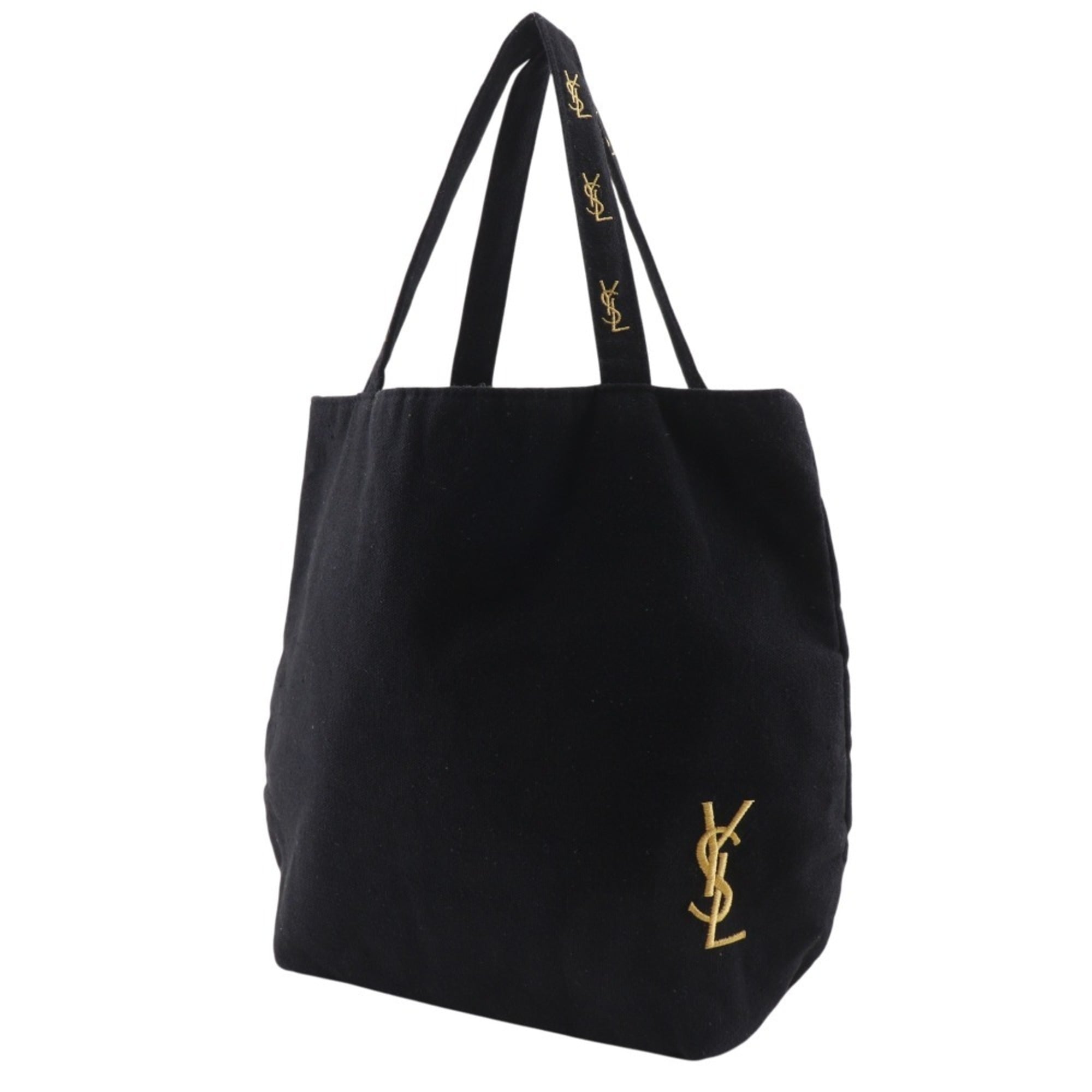 Yves Saint Laurent Black Canvas Eco-Bag Tote Bag (Pre-Owned)