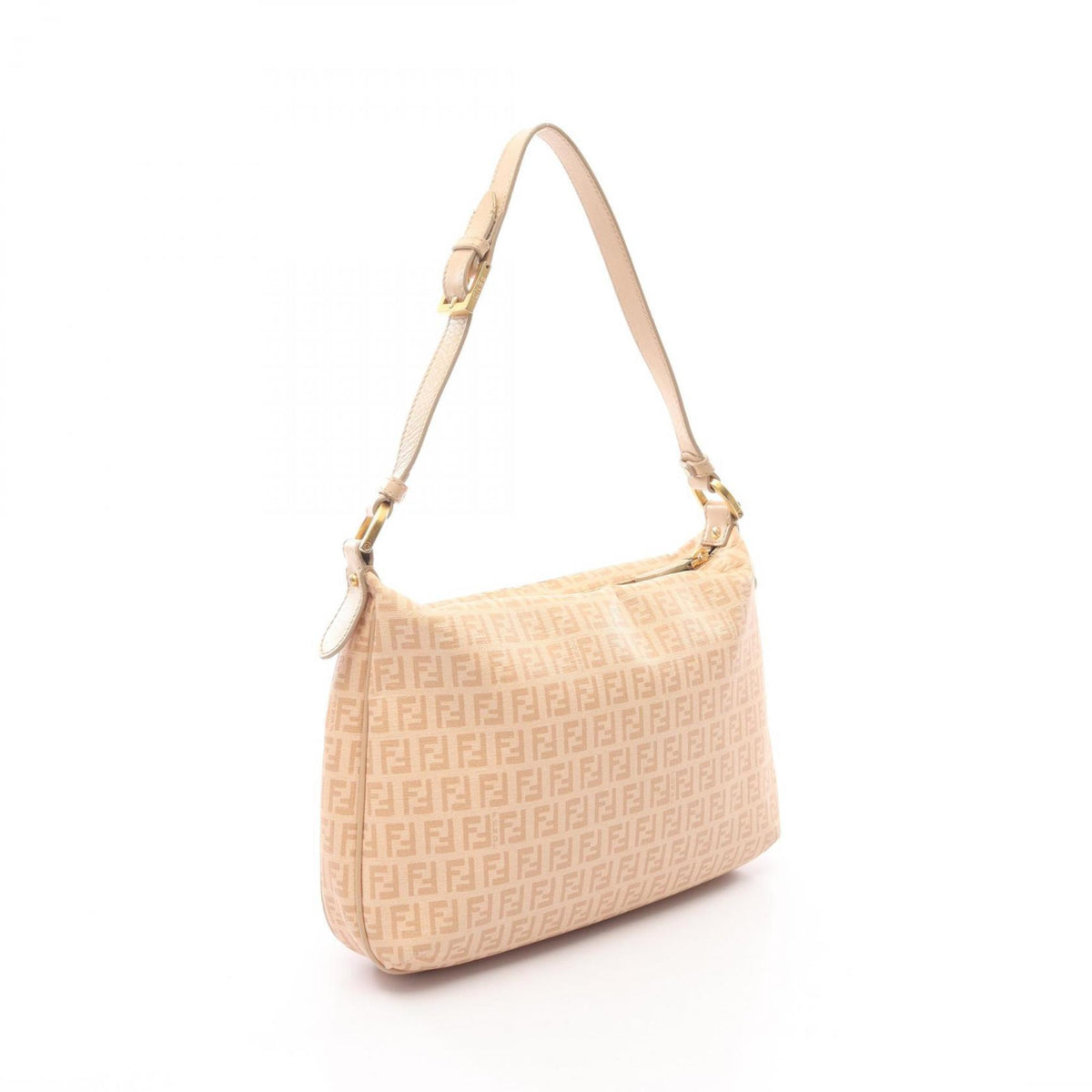 Fendi Beige Coated Canvas Leather Shoulder Bag (Pre-Owned)