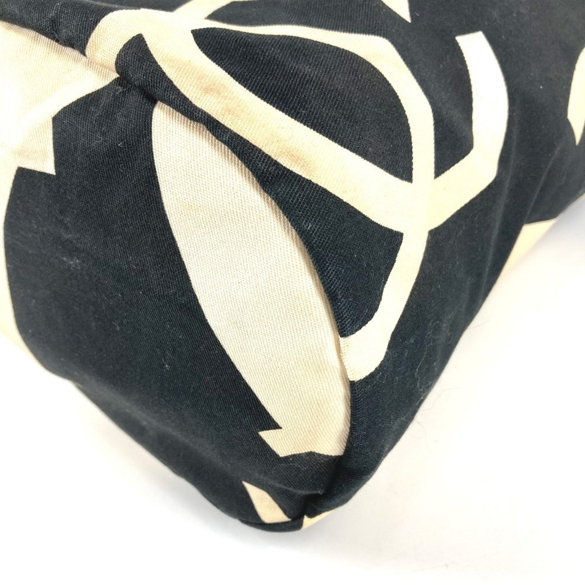Chanel Black White Cotton Shoulder Bag (Pre-Owned)