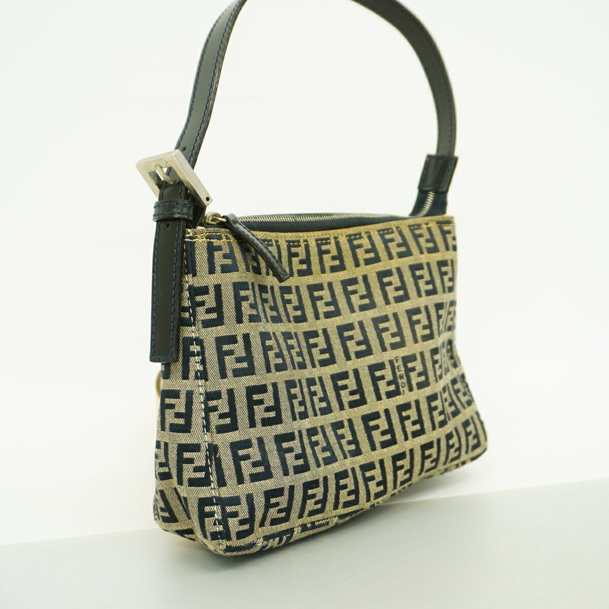 Fendi Navy Nylon Canvas Handbag (Pre-Owned)