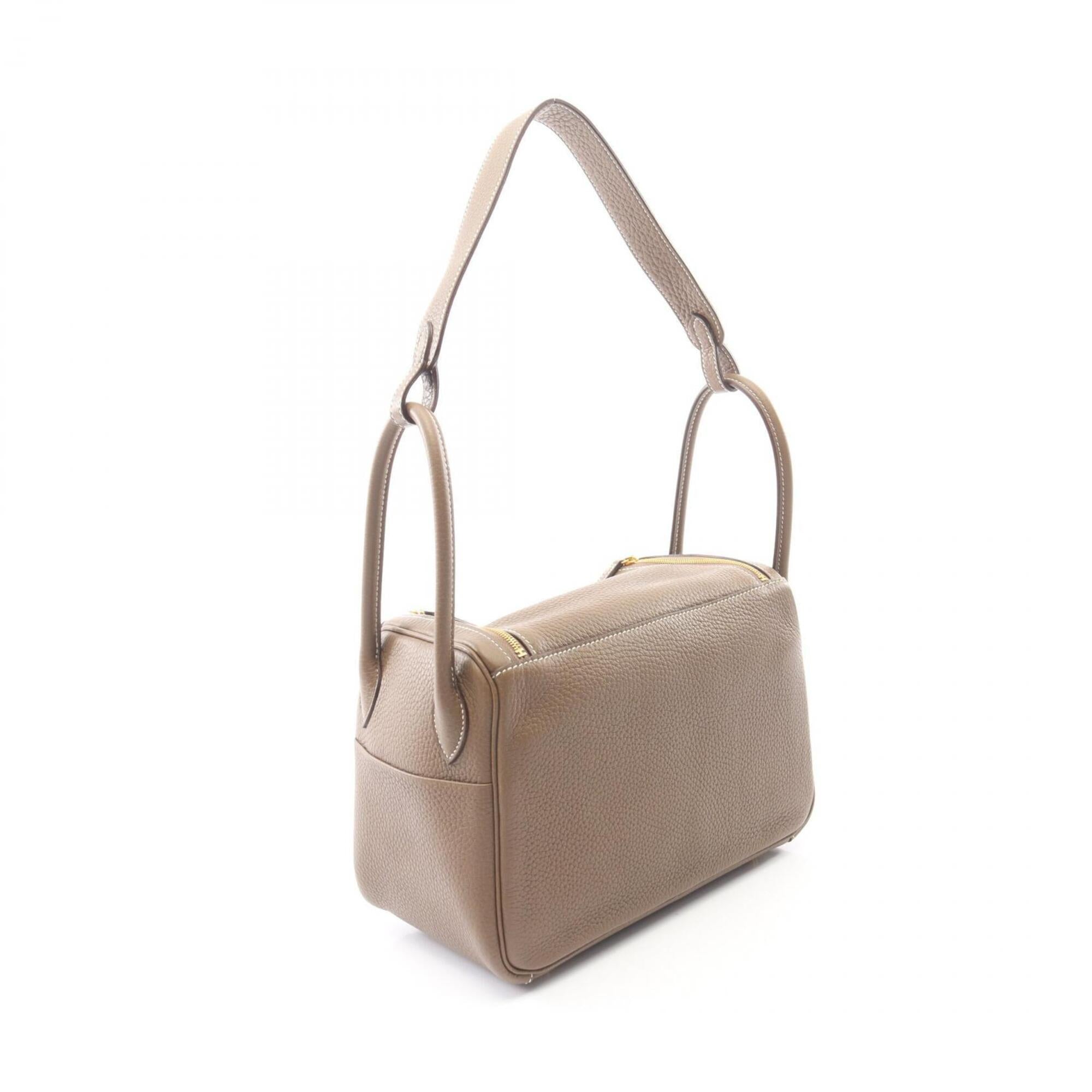 Hermes Etoupe Gray Gray Leather Handbag Shoulder Bag (Pre-Owned)