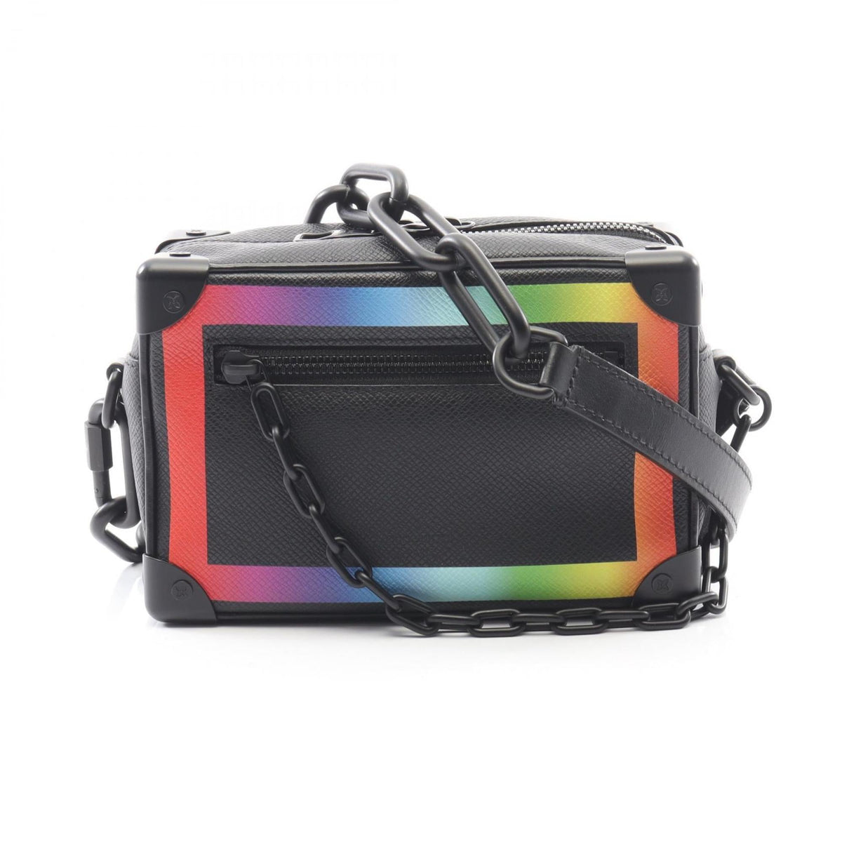 Louis Vuitton Black Multi-Color Taiga Leather Handbag Shoulder Bag (Pre-Owned)