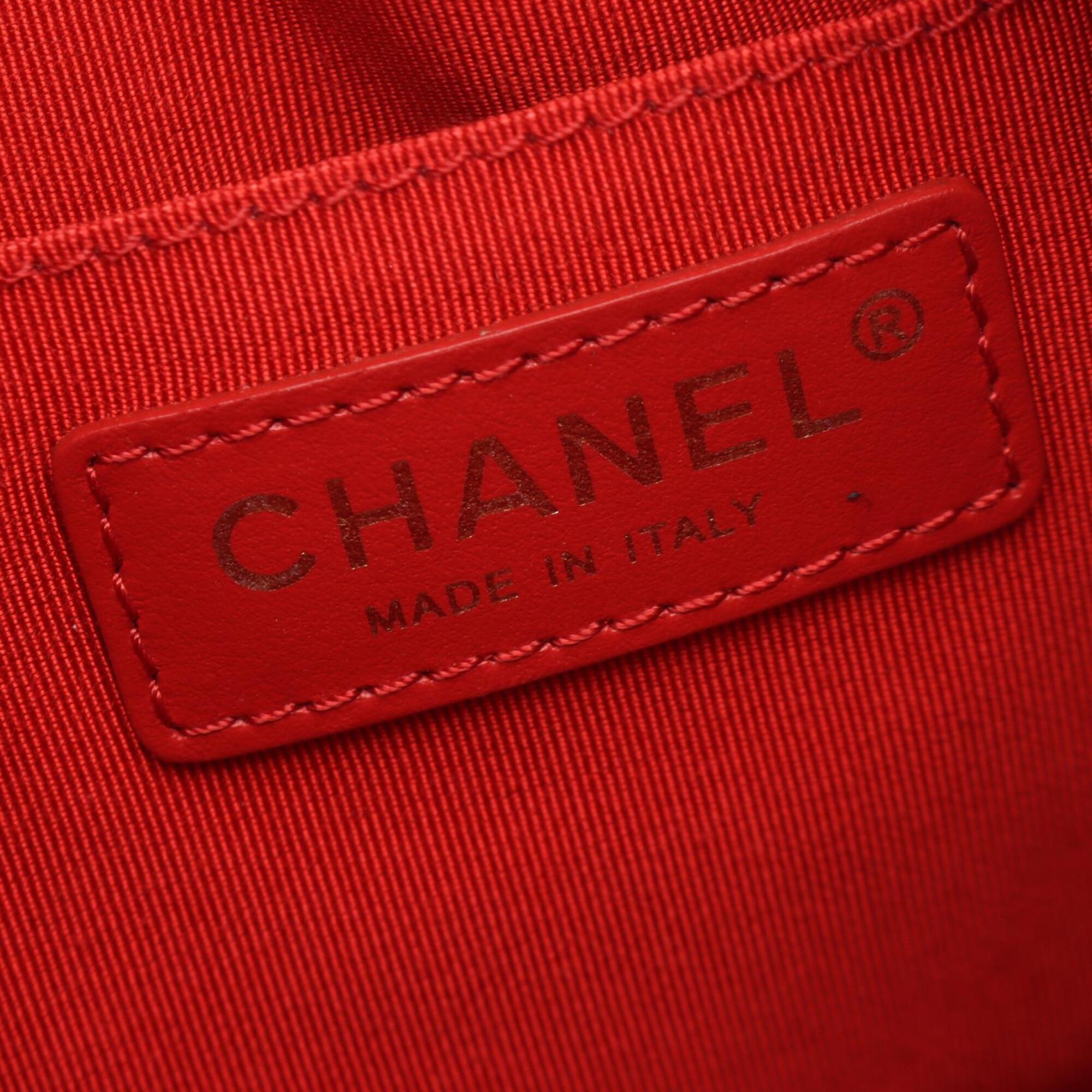 Chanel Matelasse Red Color Leather Handbag Shoulder Bag (Pre-Owned)