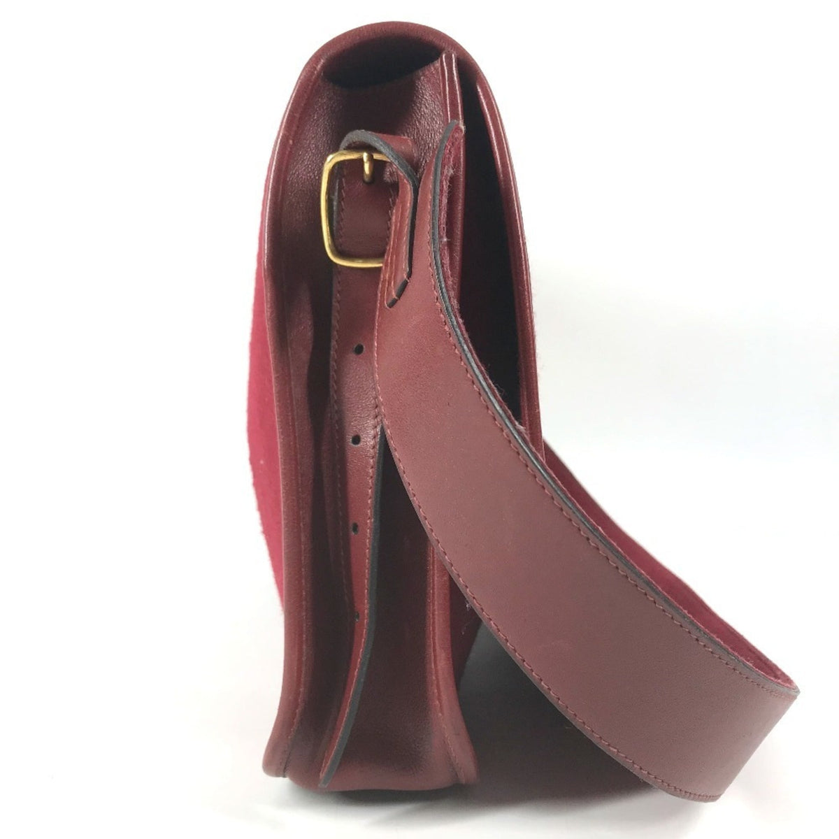 Hermes Red Color Felt Leather Shoulder Bag (Pre-Owned)