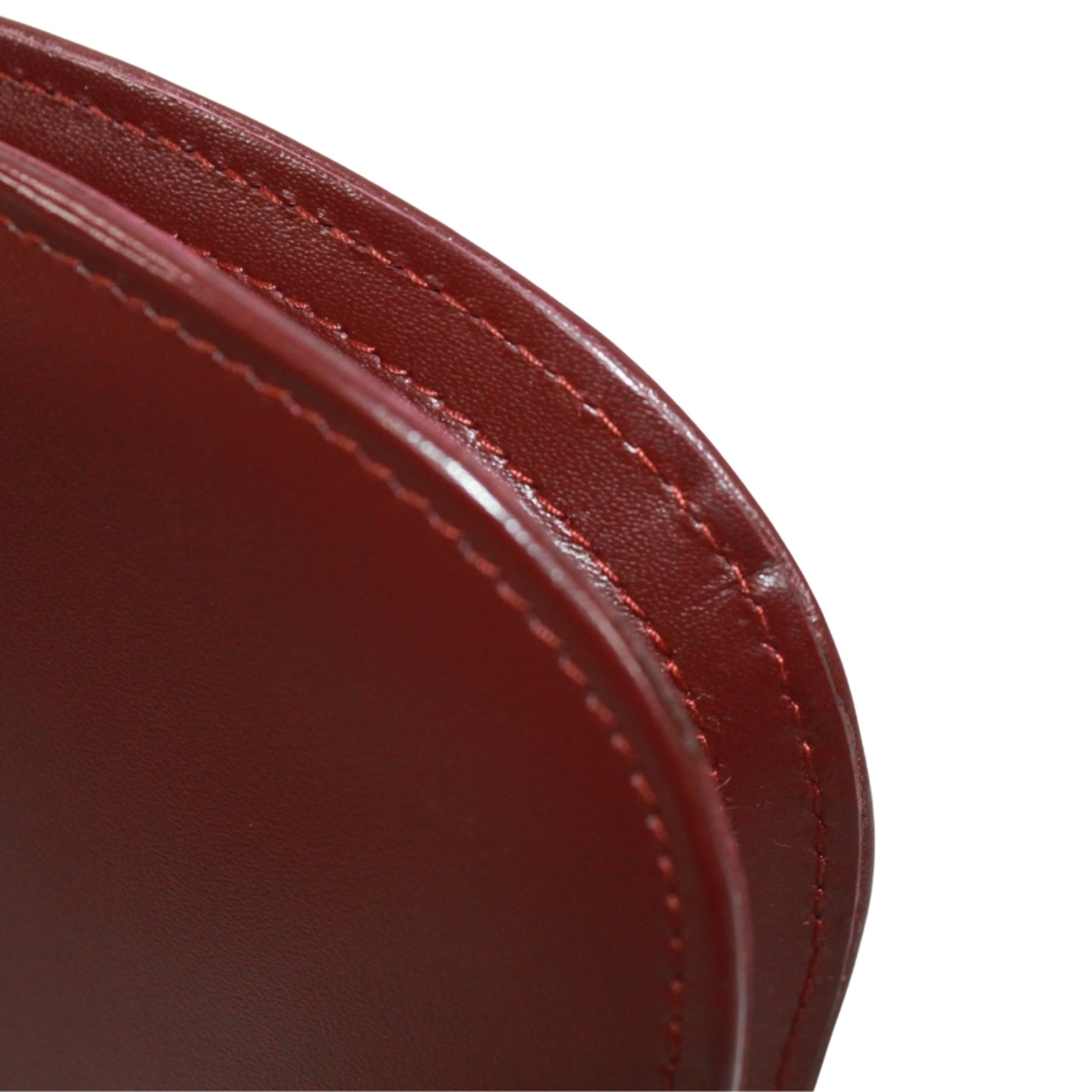 Cartier Bordeaux Leather Coin Purse/Coin Case (Pre-Owned)