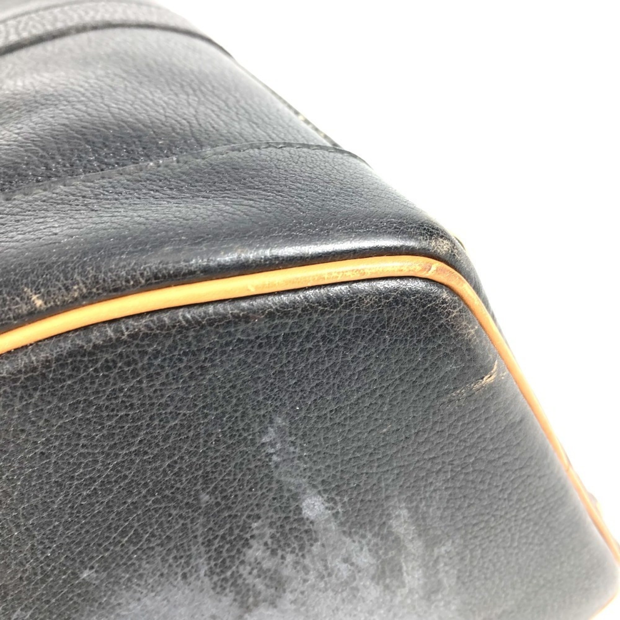 Hermes Bicolor Black Brown Ardennes Leather Boston Bag Handbag (Pre-Owned)
