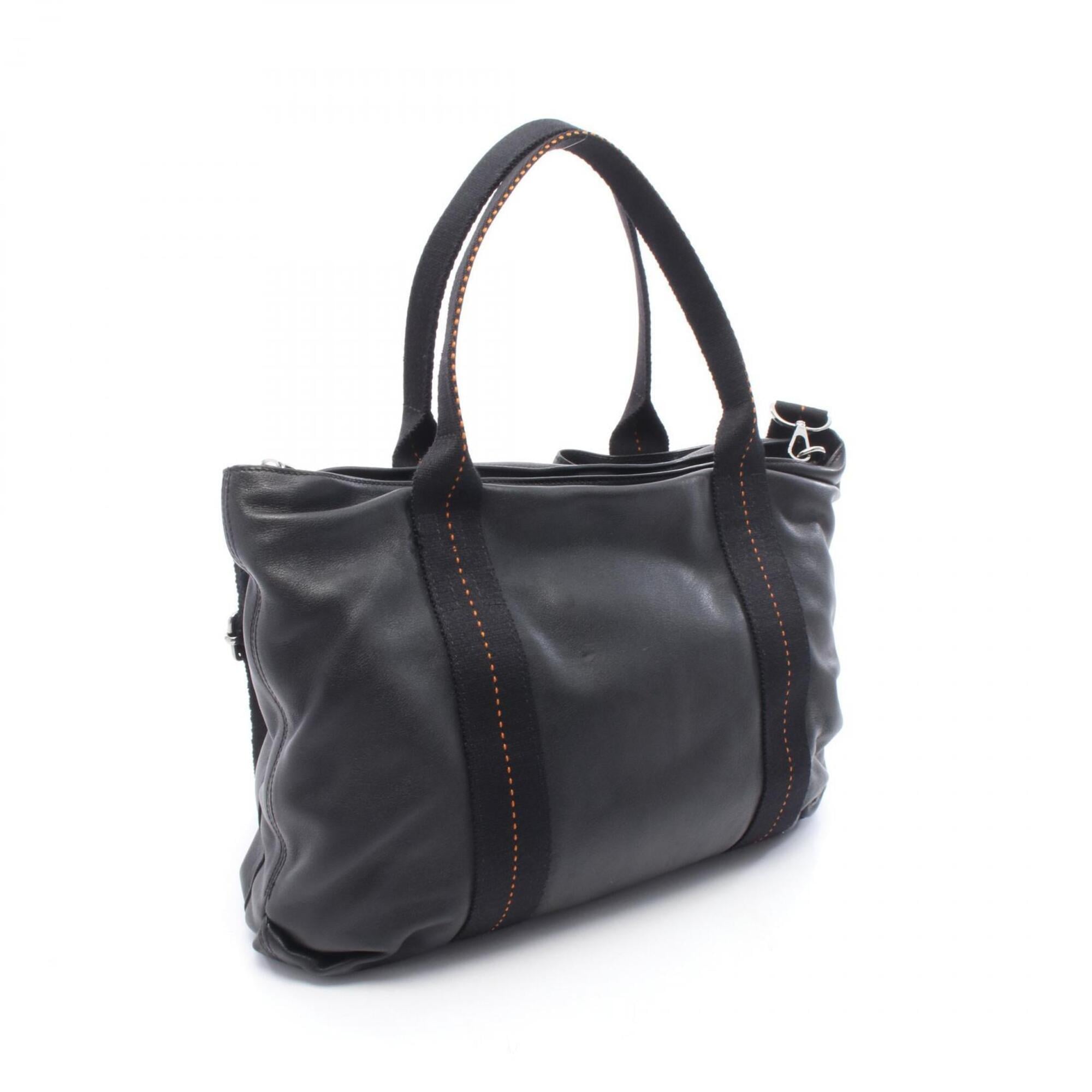 Hermes Black Veau Derma Handbag (Pre-Owned)