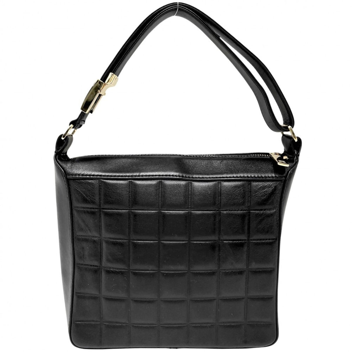 Chanel Black Leather Handbag Shoulder Bag (Pre-Owned)