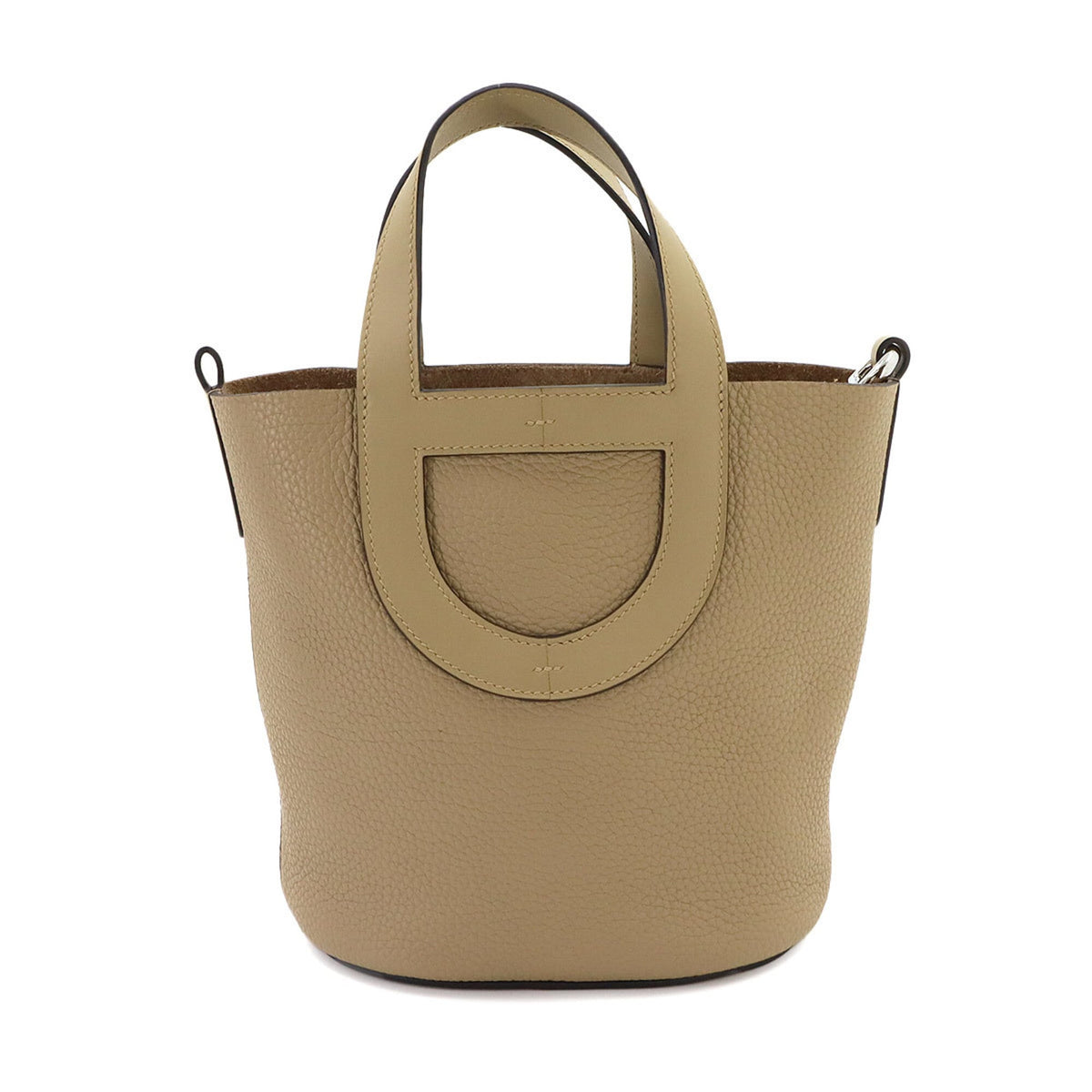 Hermes Silver Taurillon Clemence Leather Swift Leather Handbag (Pre-Owned)