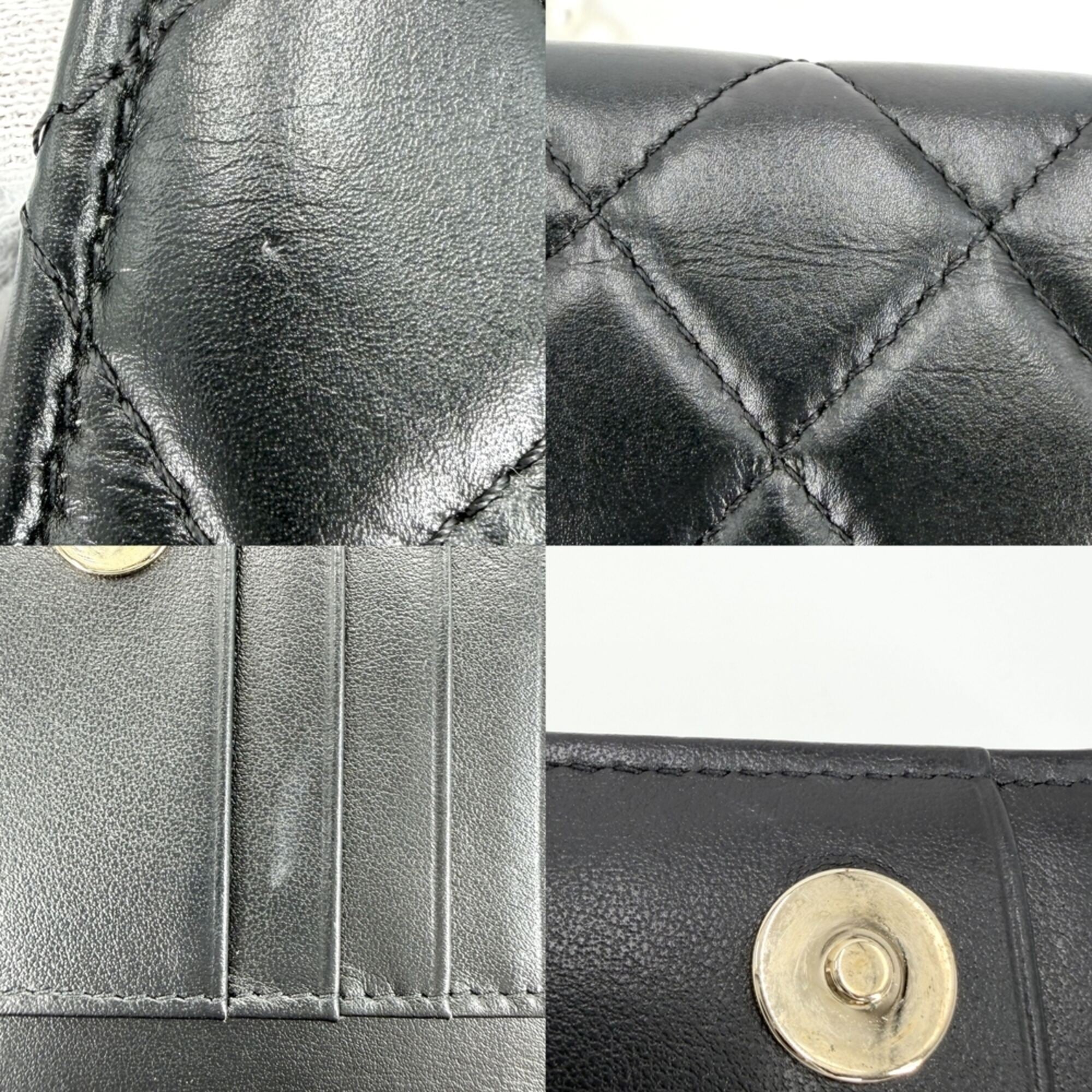 Chanel Matelasse Black Leather Shoulder Bag (Pre-Owned)