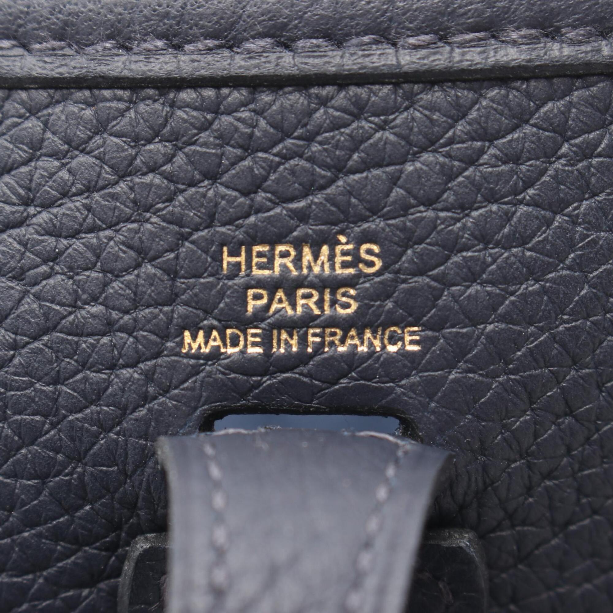 Hermes Blue Nuit Navy Taurillon Clemence Leather Handbag Shoulder Bag (Pre-Owned)