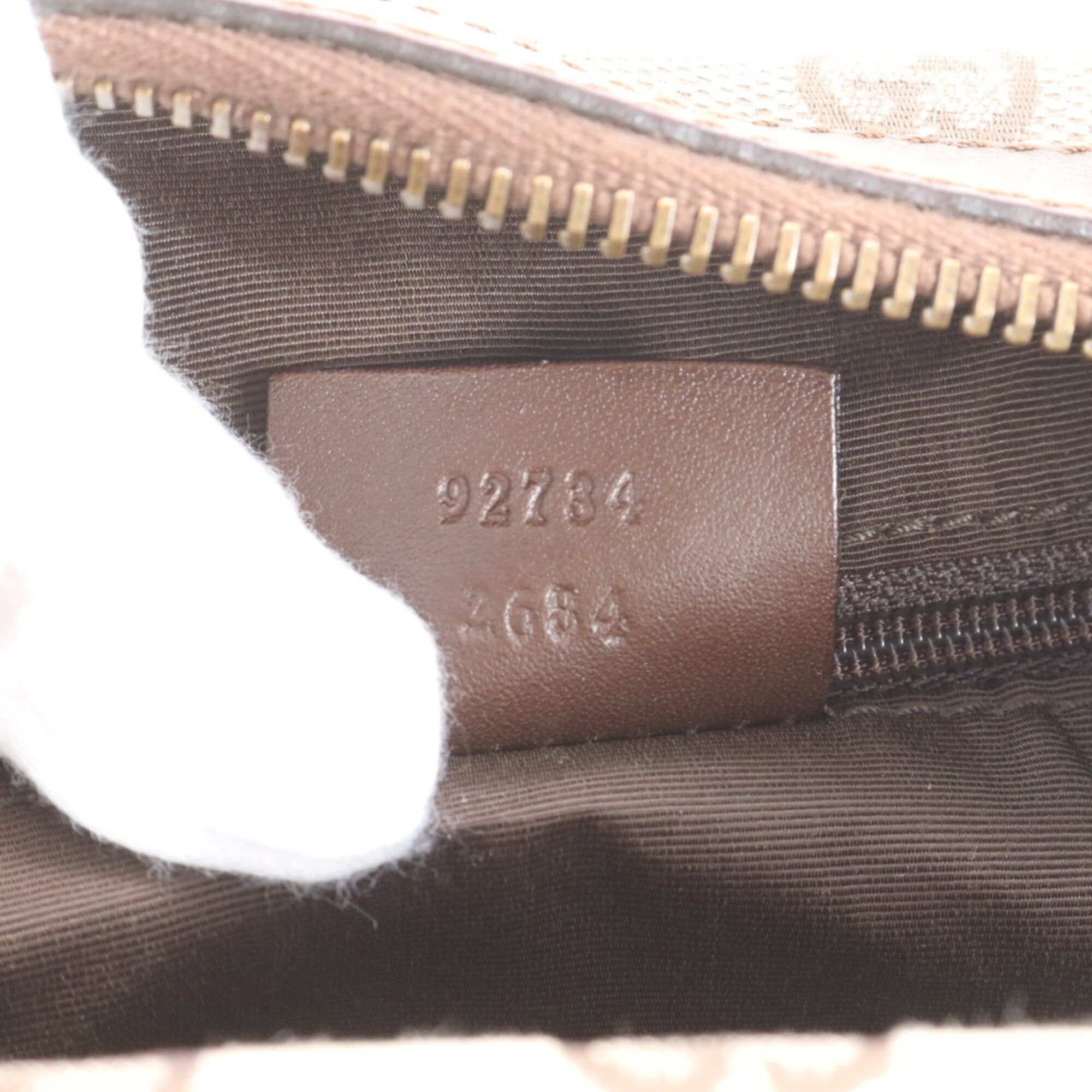Gucci Brown Leather Canvas Handbag Shoulder Bag Tote Bag (Pre-Owned)
