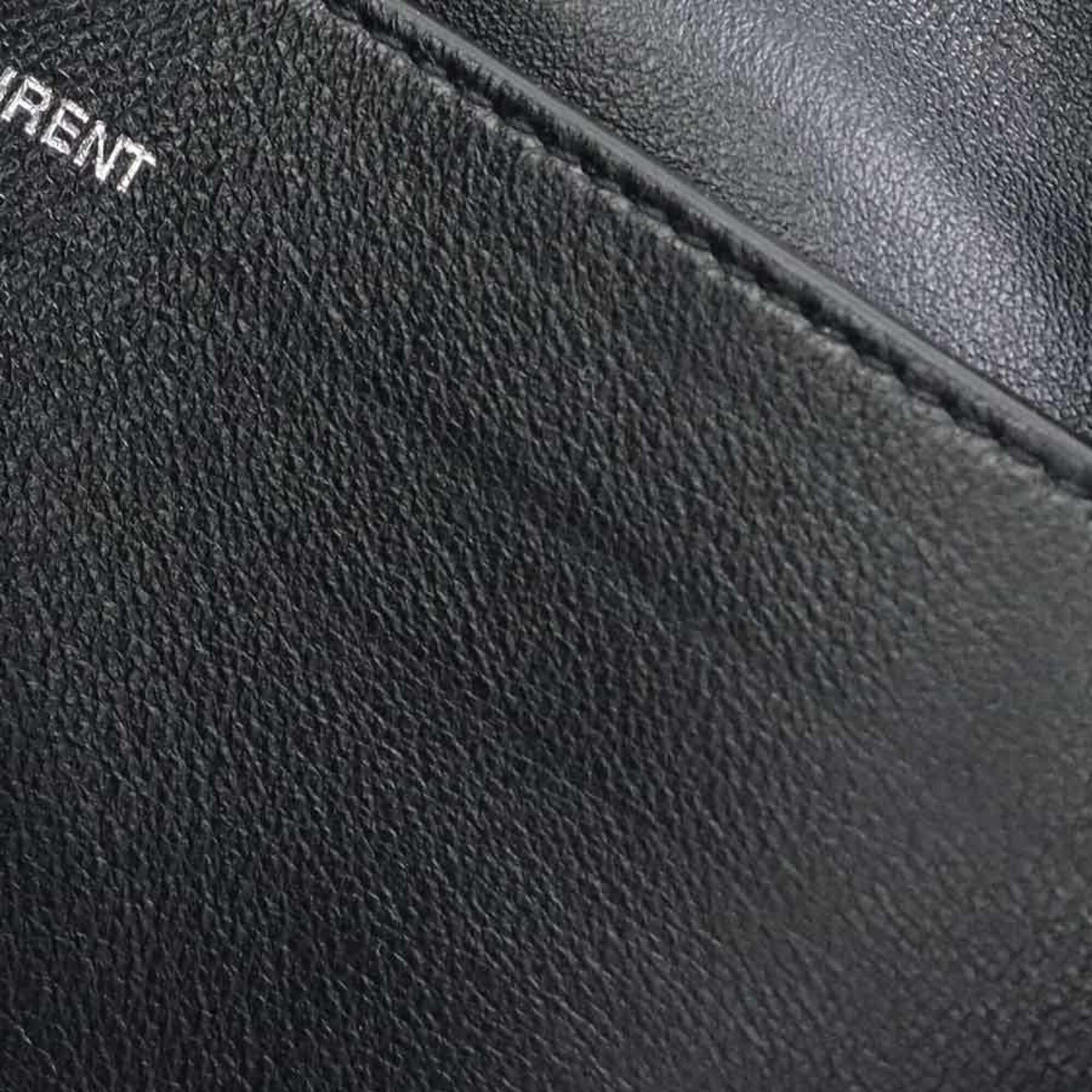Saint Laurent Black Leather Clutch Bag (Pre-Owned)