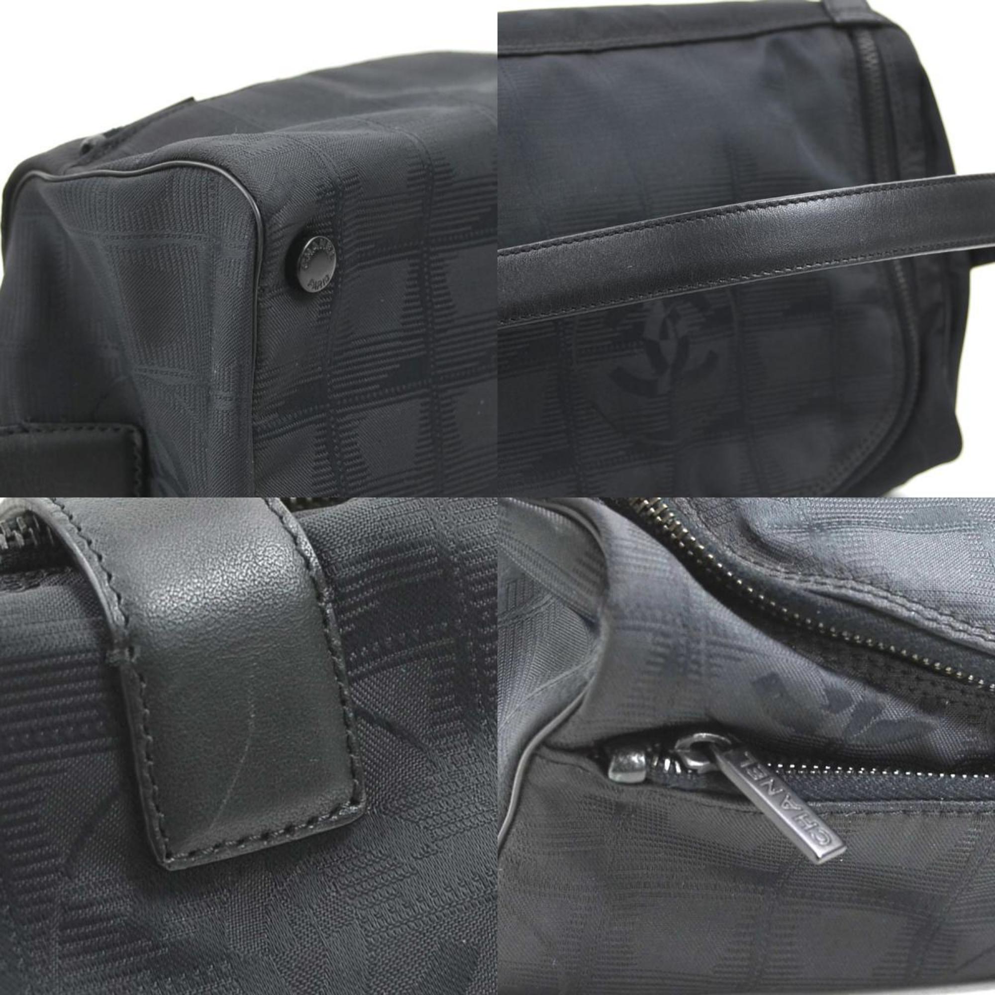 Chanel Black Nylon Jacquard Handbag Vanity Bag (Pre-Owned)
