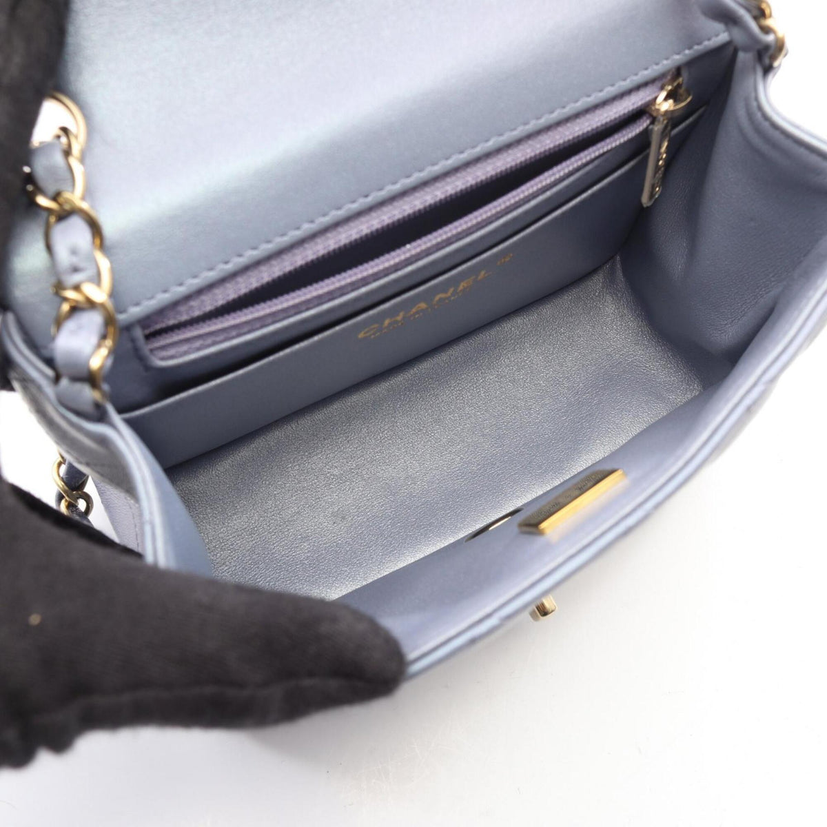 Chanel Blue Leather Handbag Shoulder Bag (Pre-Owned)