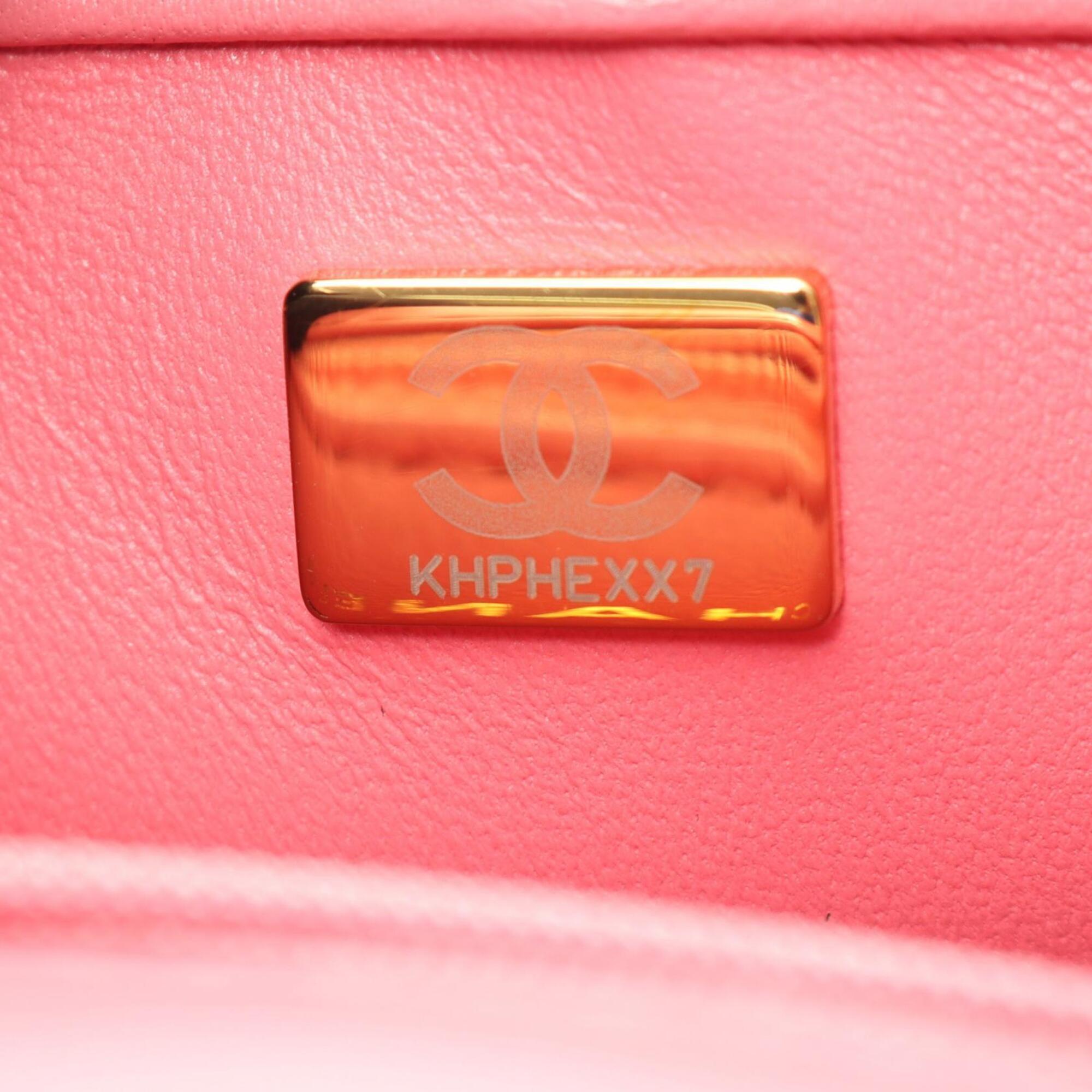 Chanel Pink Leather Handbag Shoulder Bag (Pre-Owned)