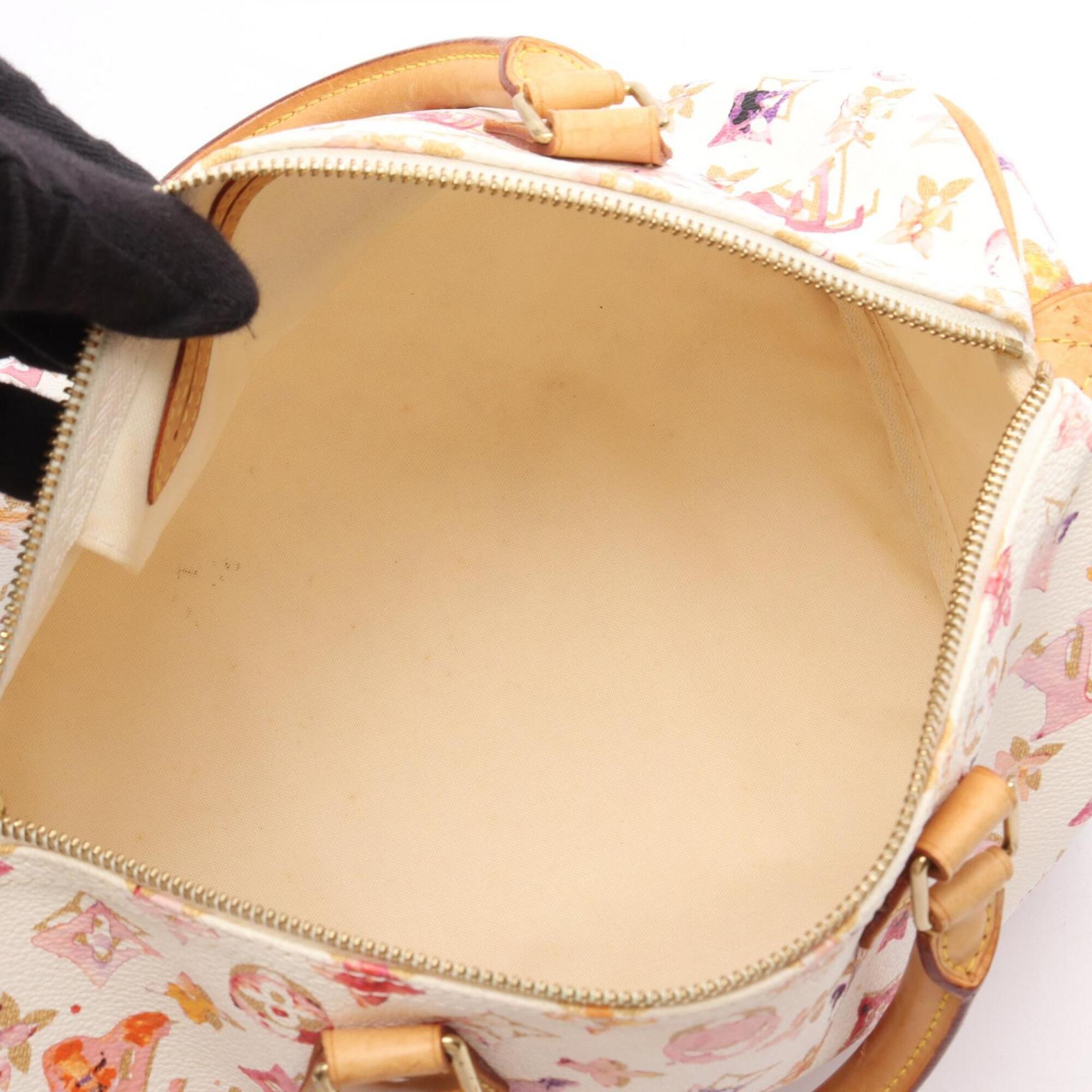 Louis Vuitton Blanc Multi-Color White Coated Canvas Leather Handbag (Pre-Owned)