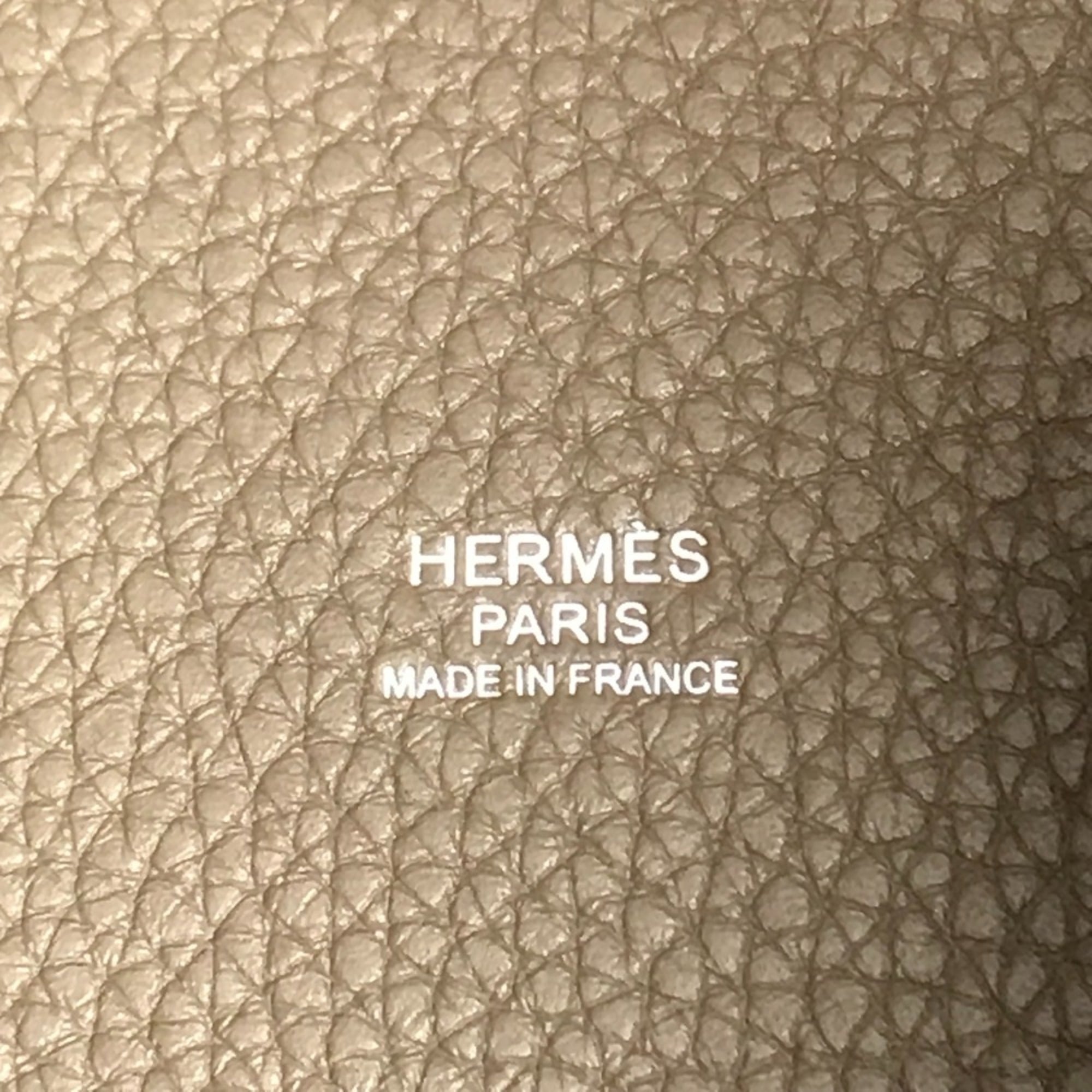 Hermes Gray Taurillon Clemence Leather Handbag (Pre-Owned)