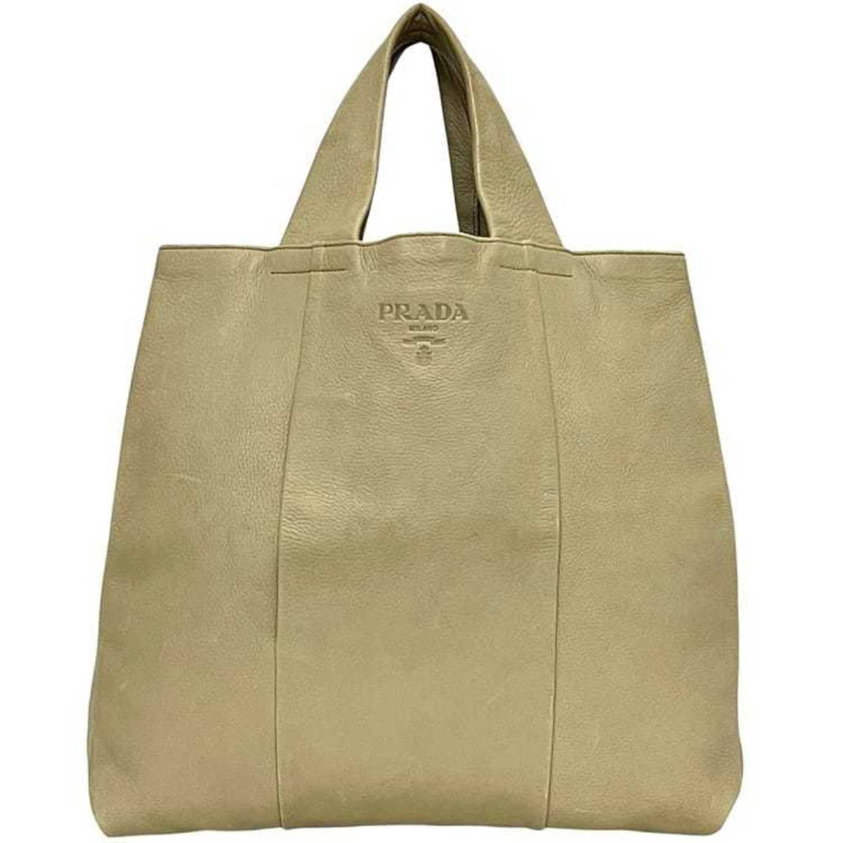 Prada Beige Leather Tote Bag (Pre-Owned)