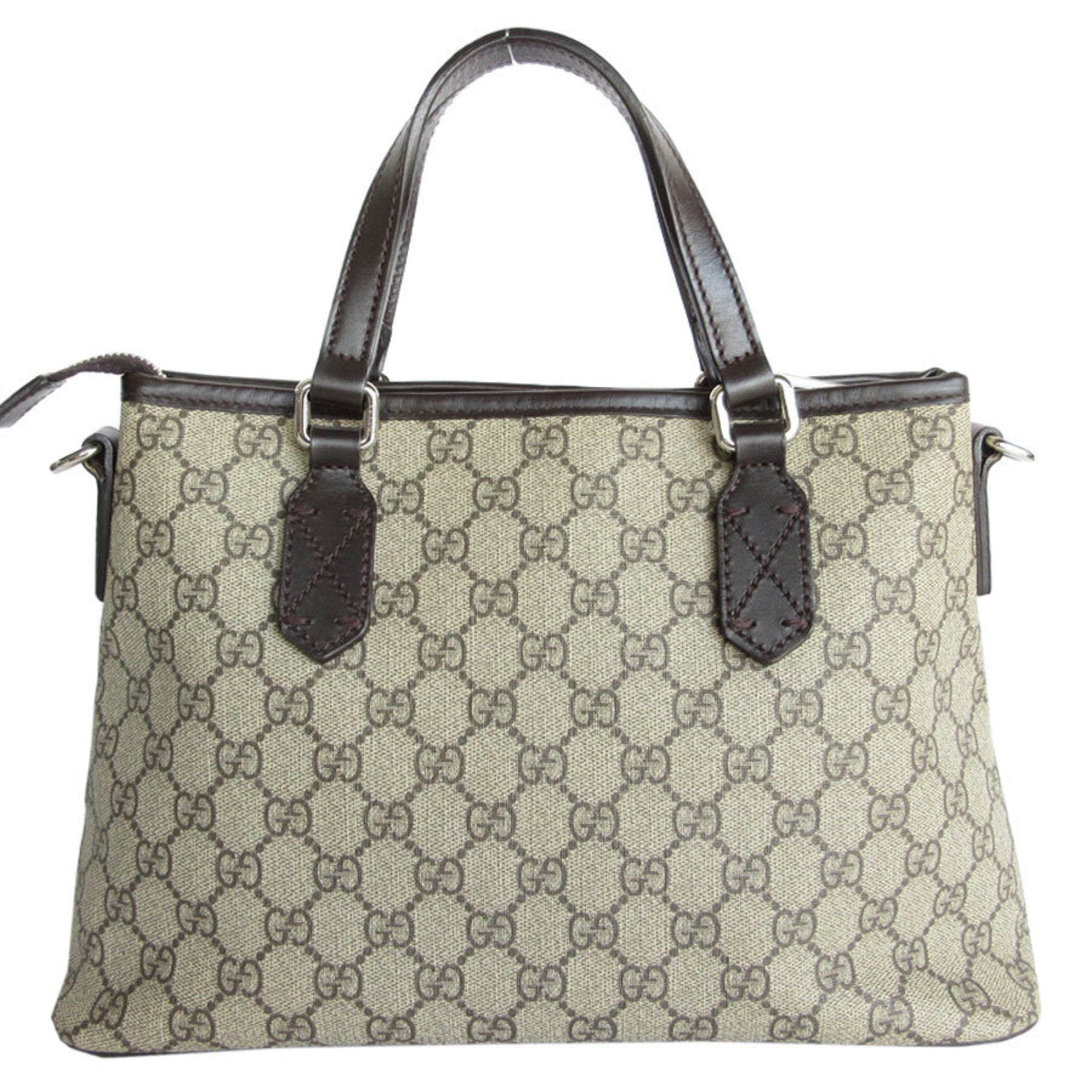 Gucci Beige Brown Pvc Leather Handbag Shoulder Bag (Pre-Owned)