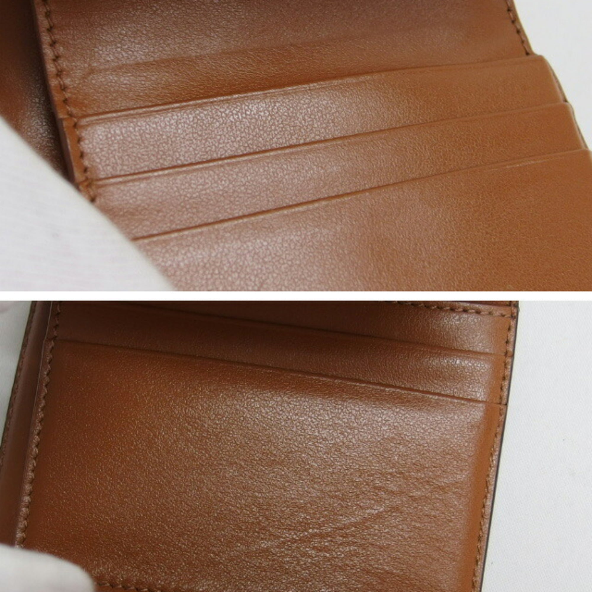 Celine Brown Dark Brown Coated Canvas Leather Wallet (Tri-Fold) (Pre-Owned)