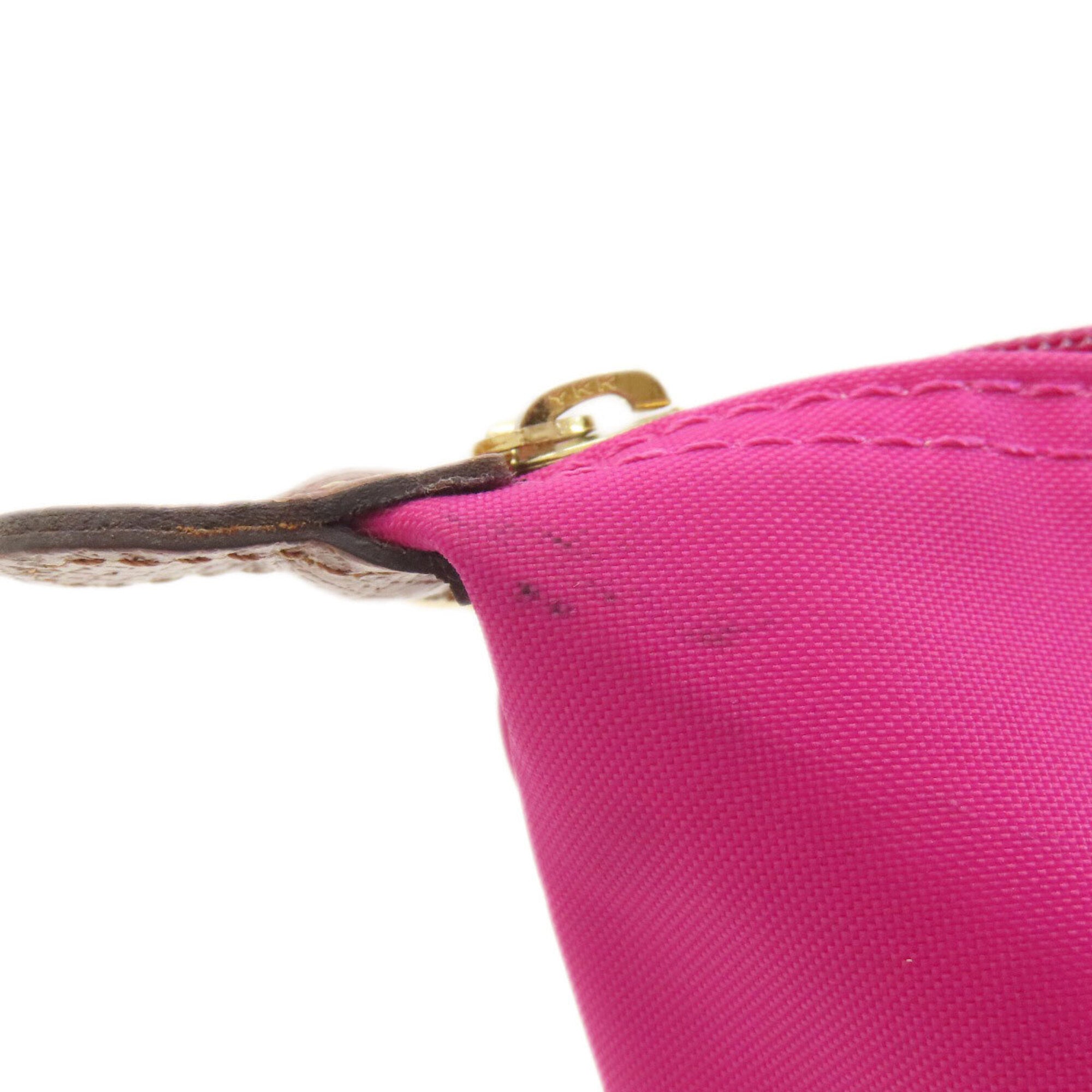 Longchamp Le Pliage Brown Pink Nylon Tote Bag (Pre-Owned)