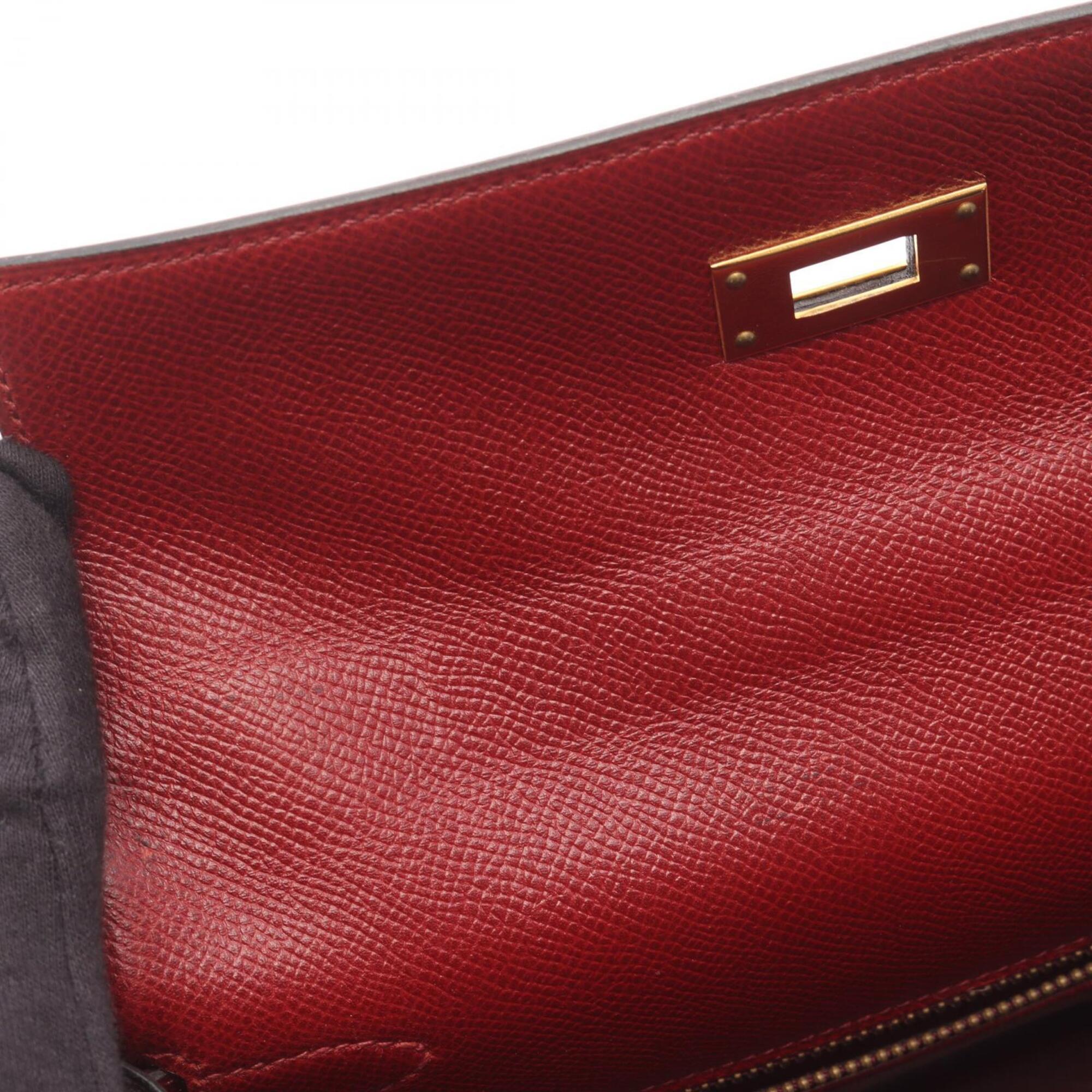 Hermes Bordeaux Courchevel Leather Handbag (Pre-Owned)