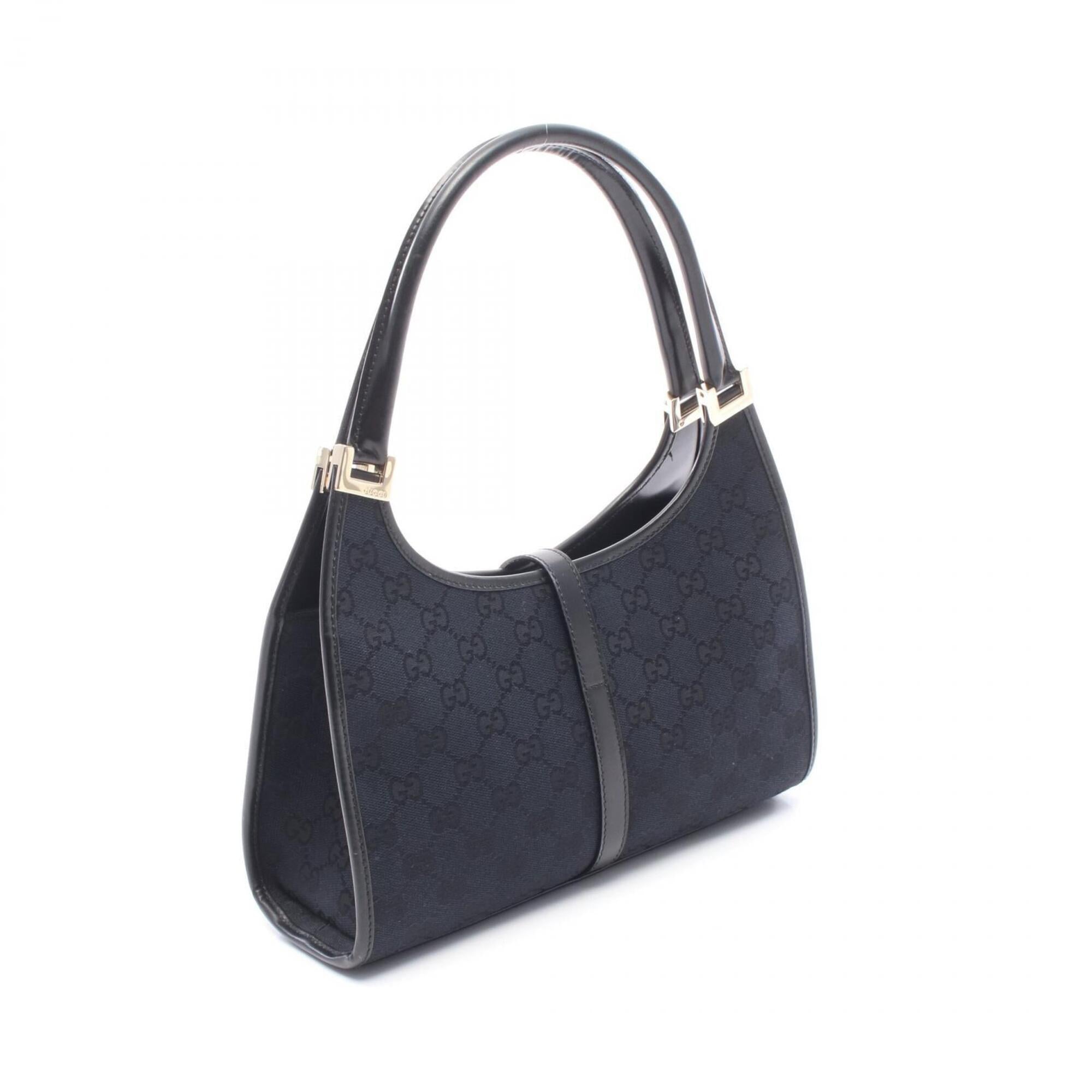 Gucci Black Canvas Leather Handbag (Pre-Owned)