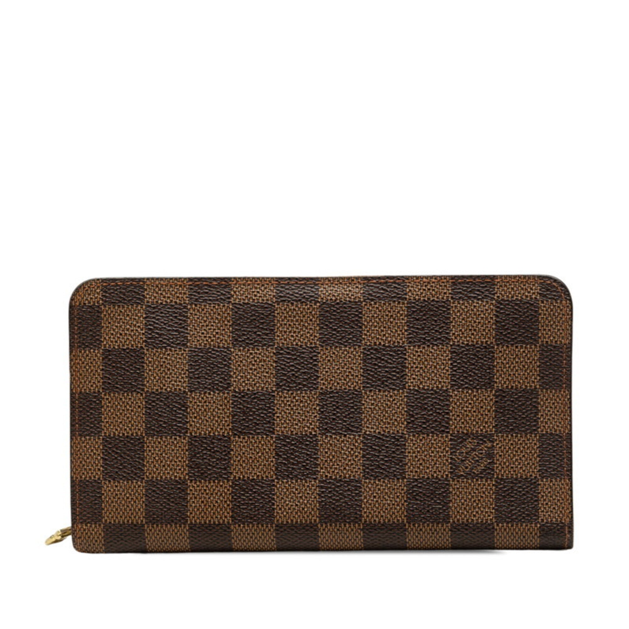 Louis Vuitton Damier Brown Pvc Leather Long Wallet (Bi-Fold) (Pre-Owned)