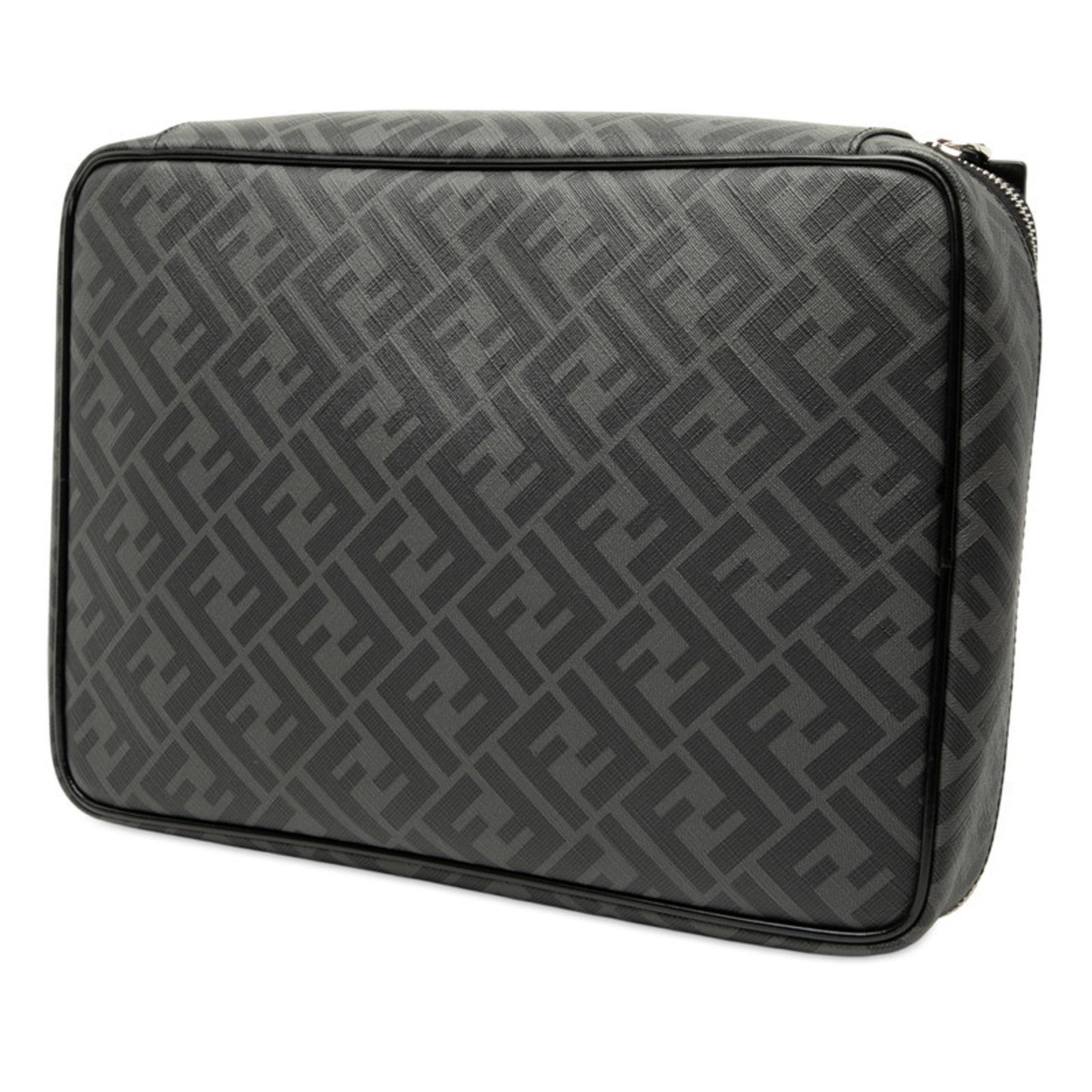 Fendi Gray Multi-Color Pvc Leather Clutch Bag (Pre-Owned)