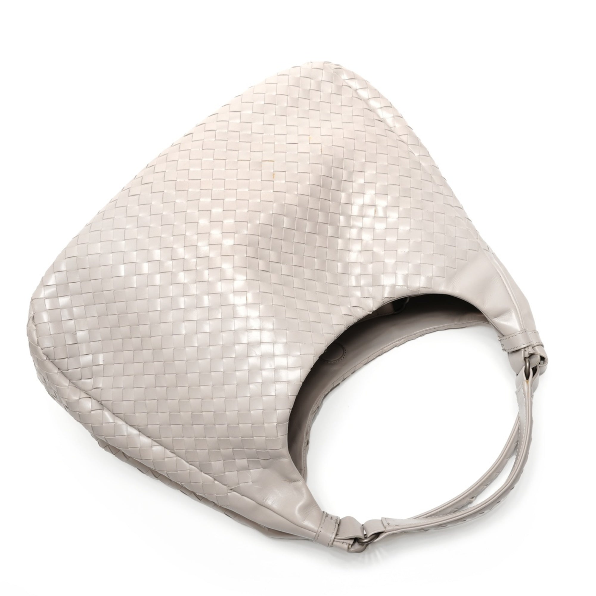 Bottega Veneta Intrecciato Gray Shoulder Bag (Pre-Owned)