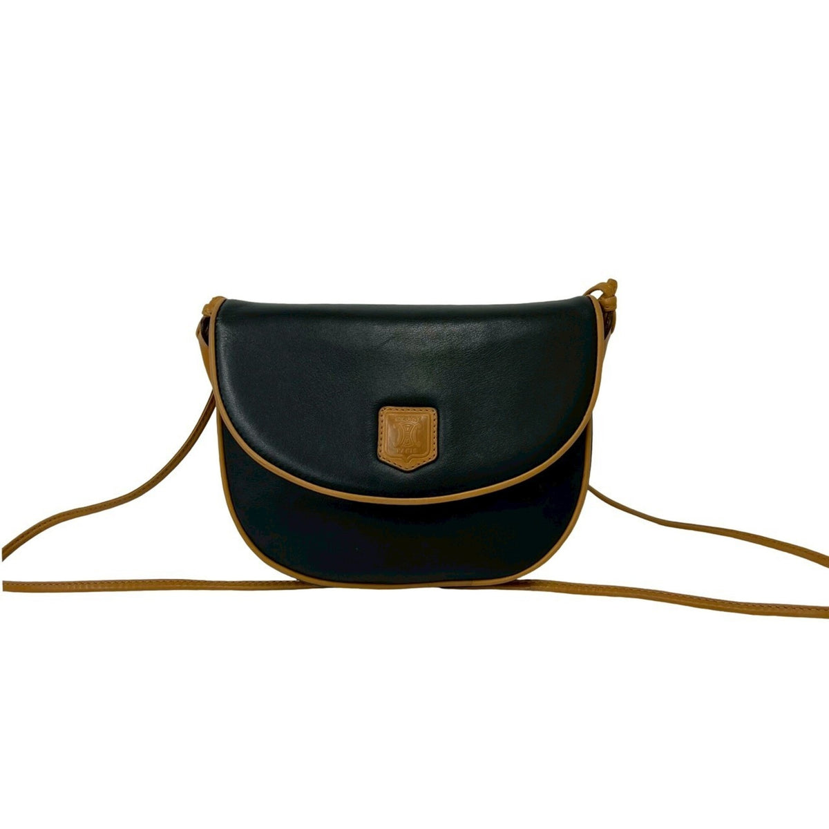 Celine Black Brown Leather Pochette Shoulder Bag (Pre-Owned)