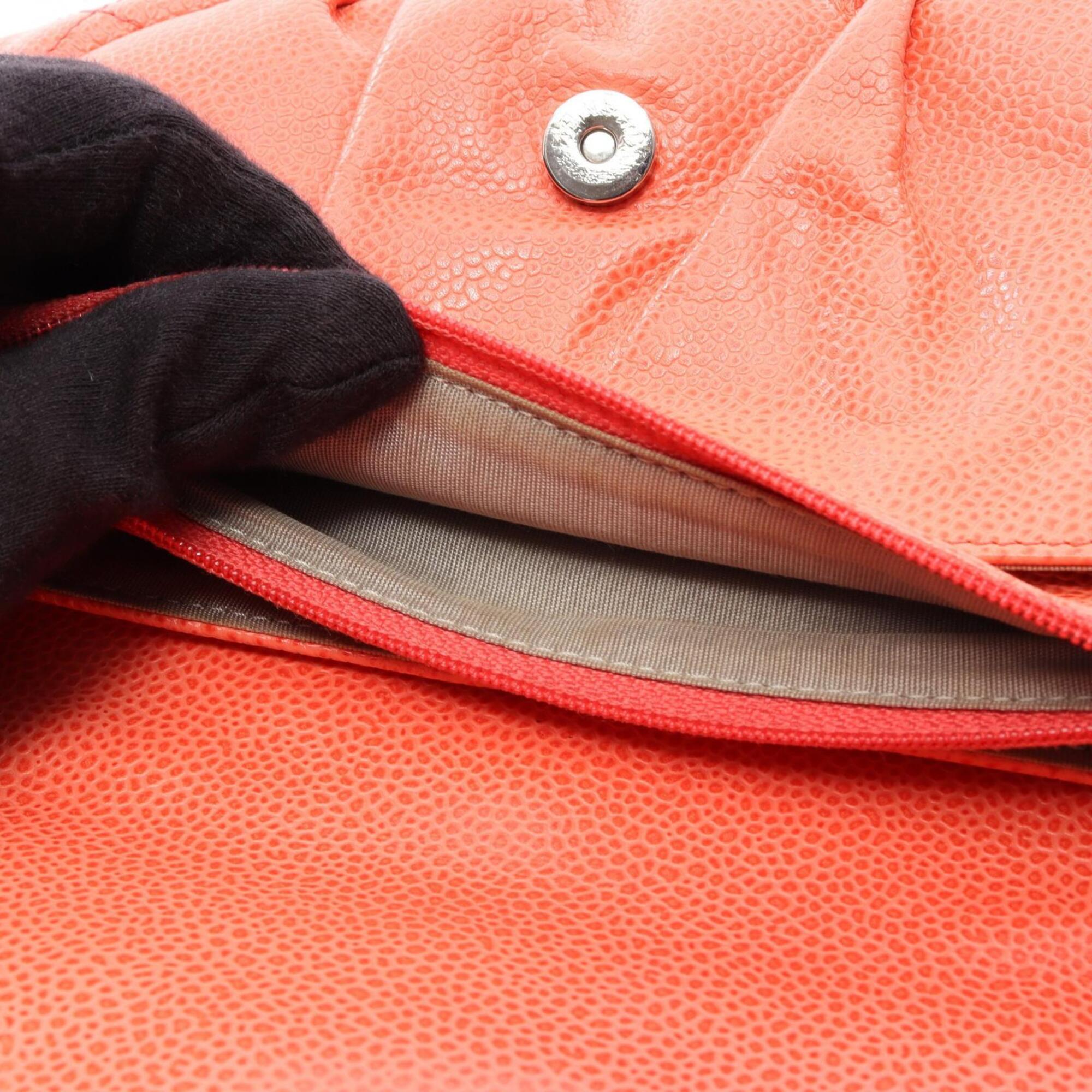 Chanel Orange Leather Handbag Shoulder Bag (Pre-Owned)