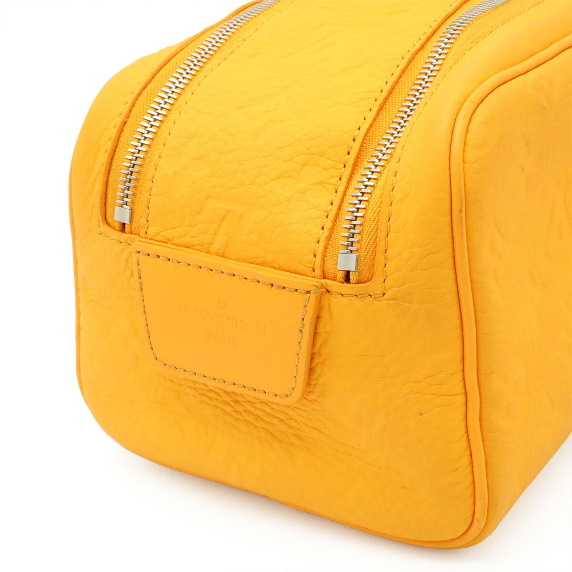 Louis Vuitton Saffron Yellow Leather Clutch Bag Handbag Pouch (Pre-Owned)