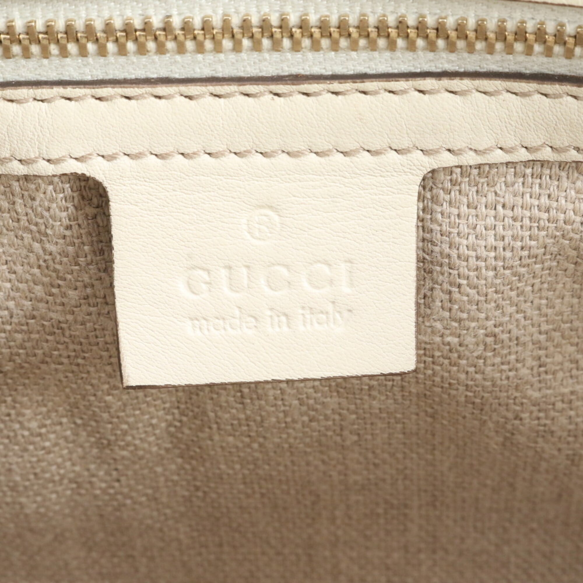 Gucci Ivory Leather Boston Bag Handbag Shoulder Bag Tote Bag (Pre-Owned)