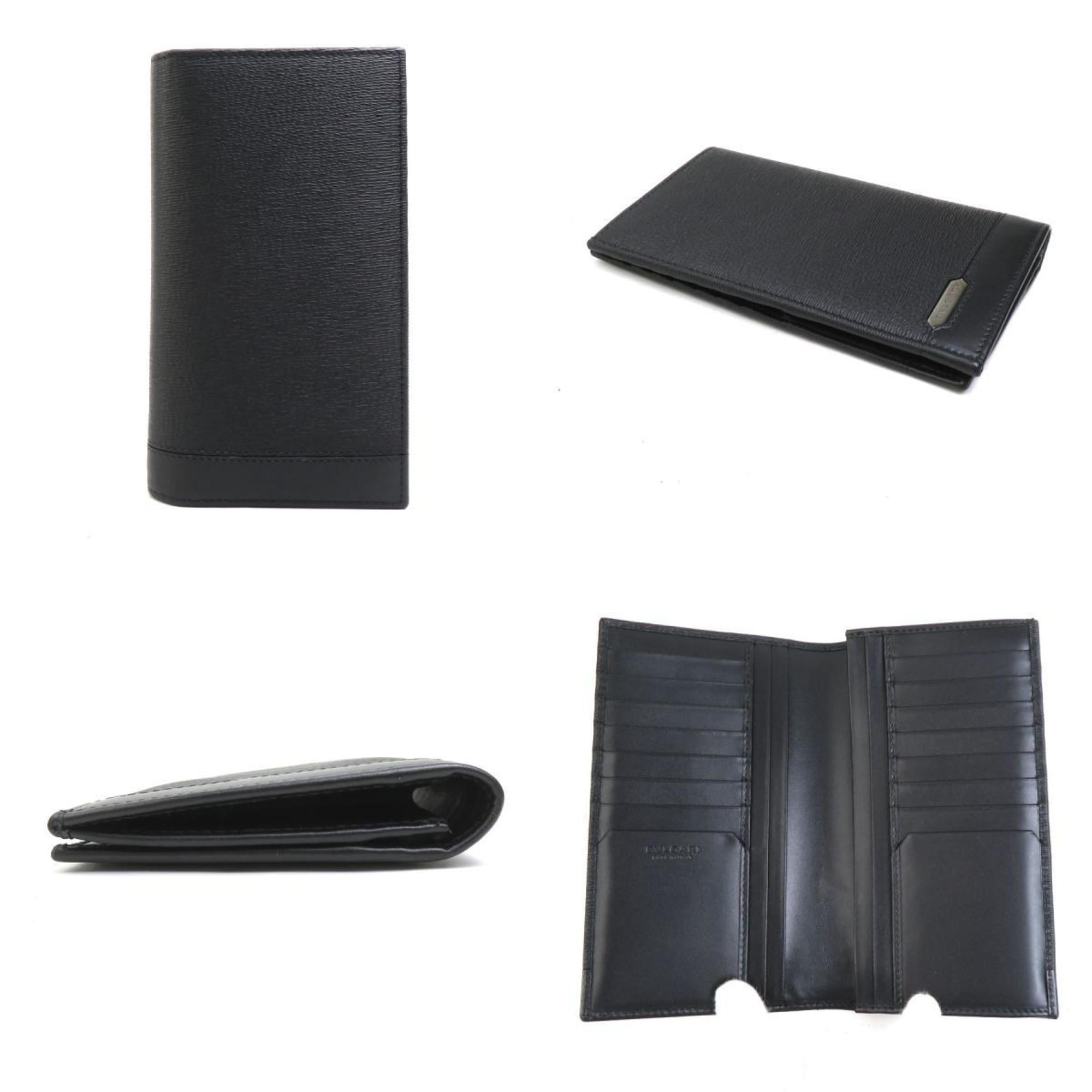 Bvlgari Black Leather Long Bill Wallet (Bi-Fold) (Pre-Owned)
