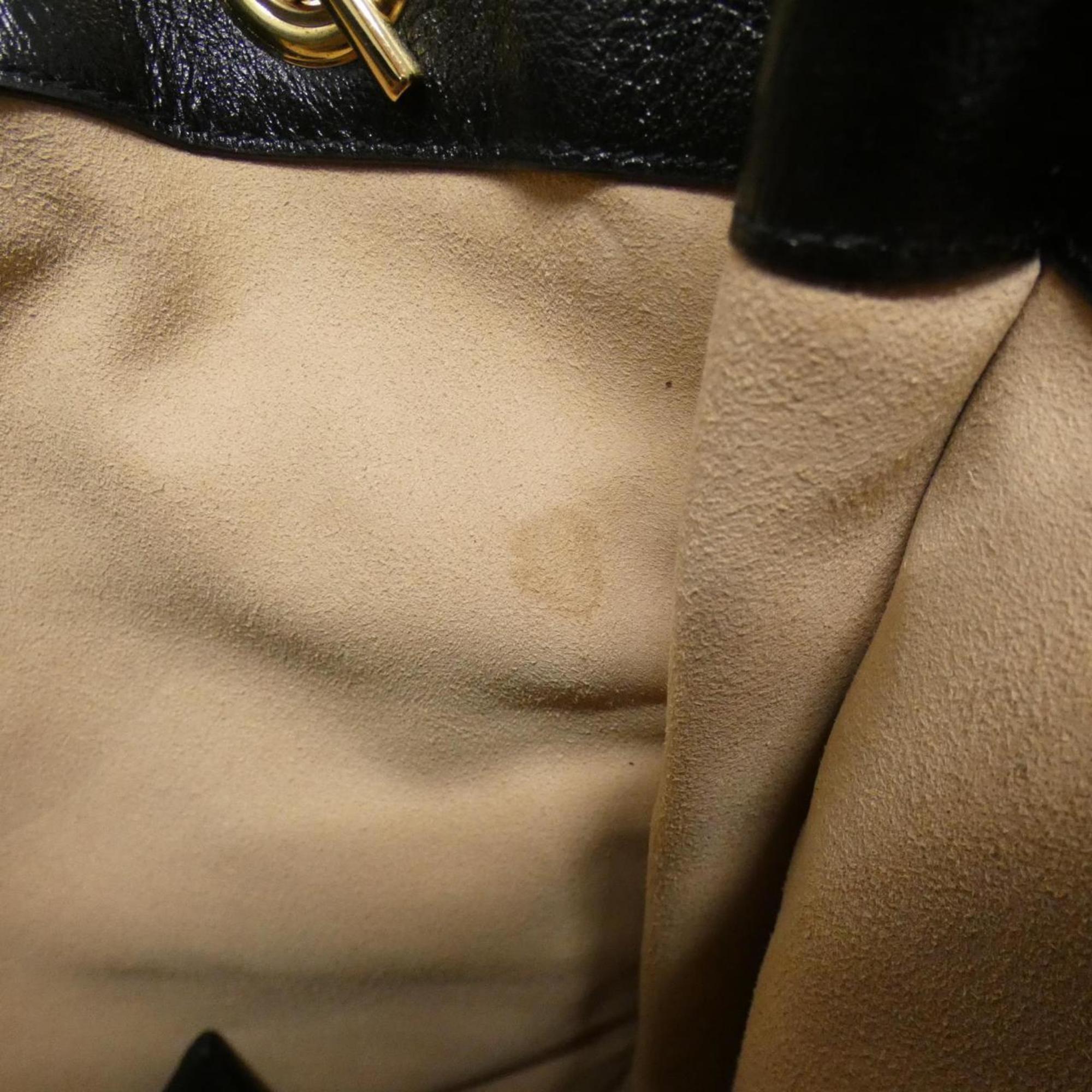 Gucci Black Leather Handbag Tote Bag (Pre-Owned)