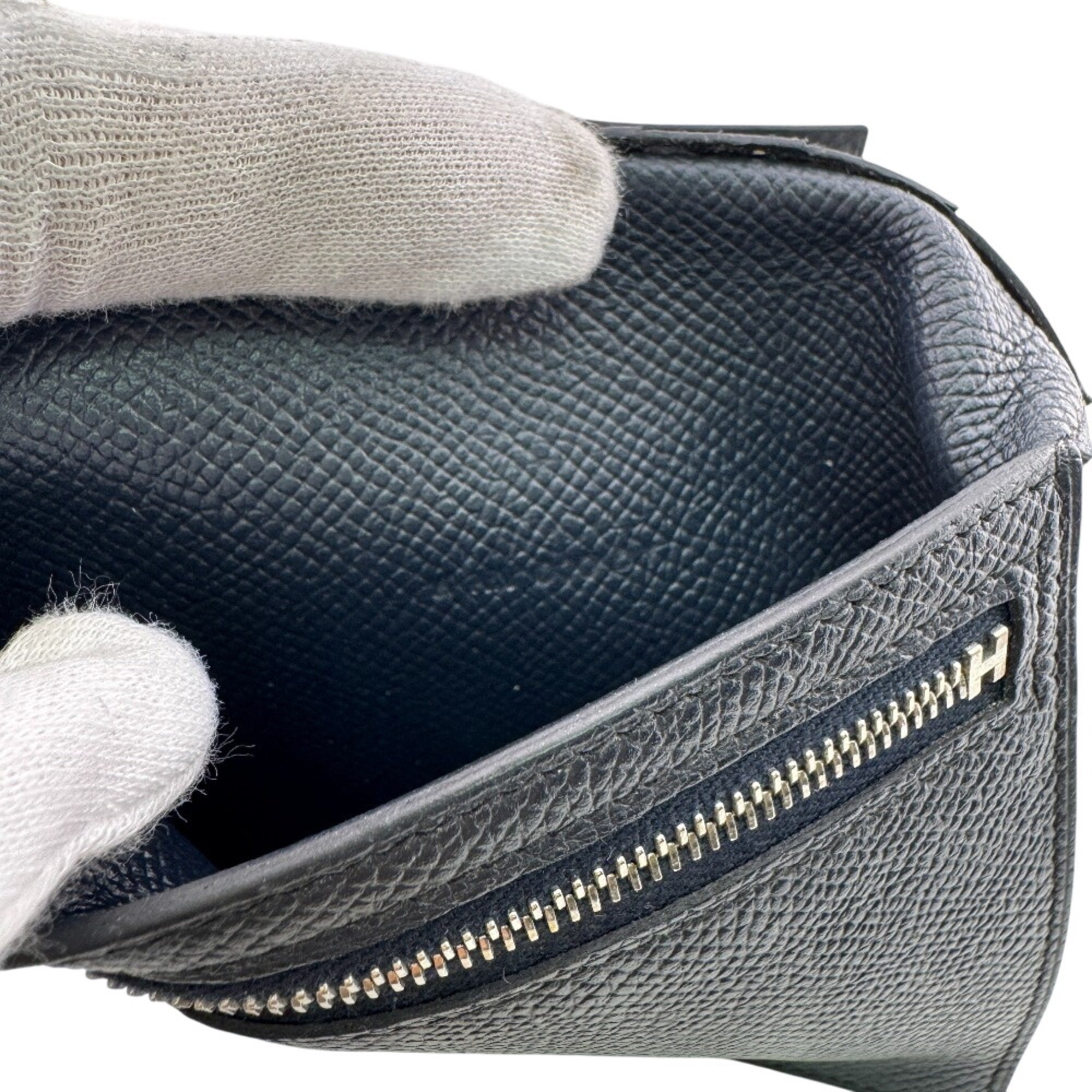Hermes Blue Indigo Epsom Leather Wallet (Tri-Fold) (Pre-Owned)
