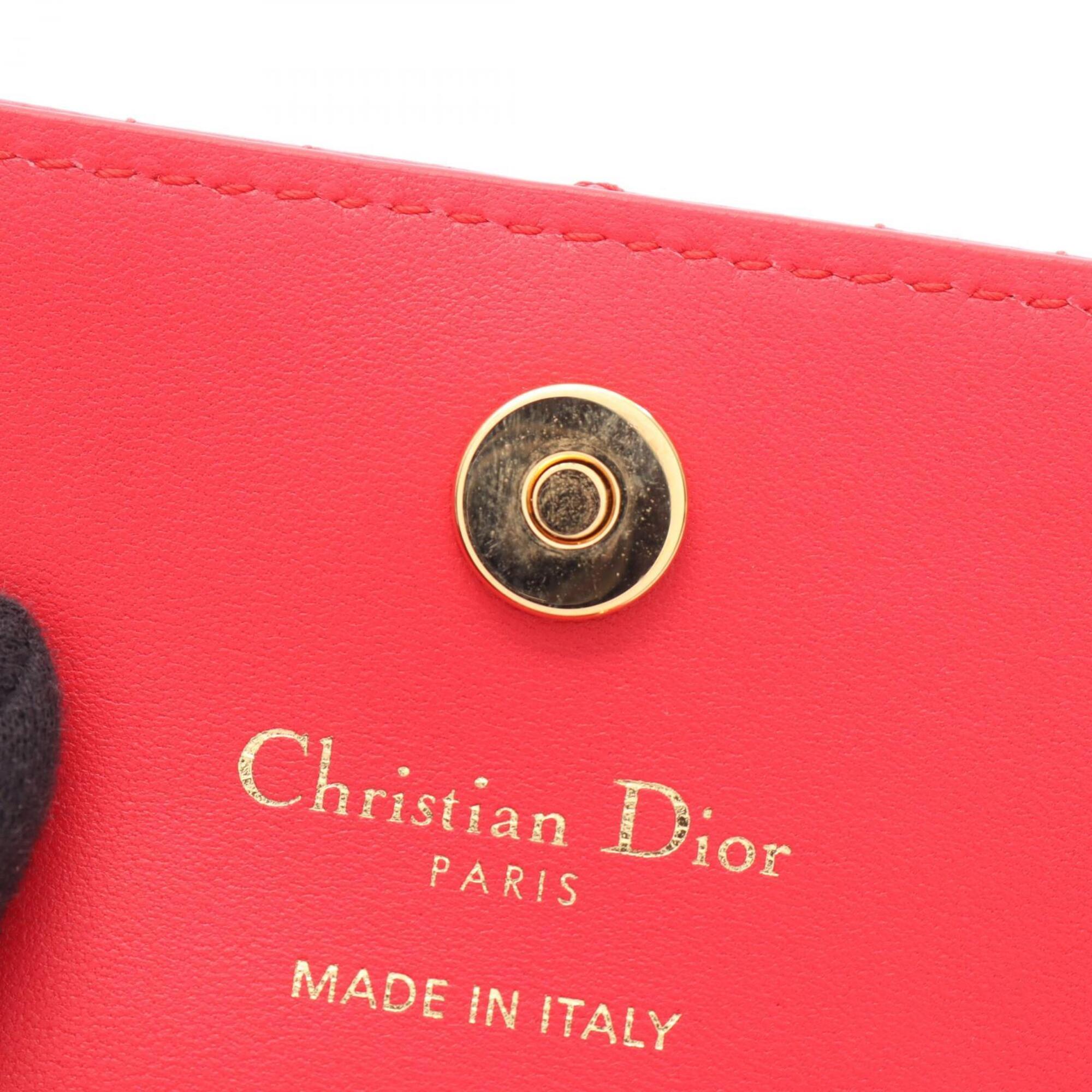 Christian Dior Red Color Leather Coin Purse/Coin Case (Pre-Owned)