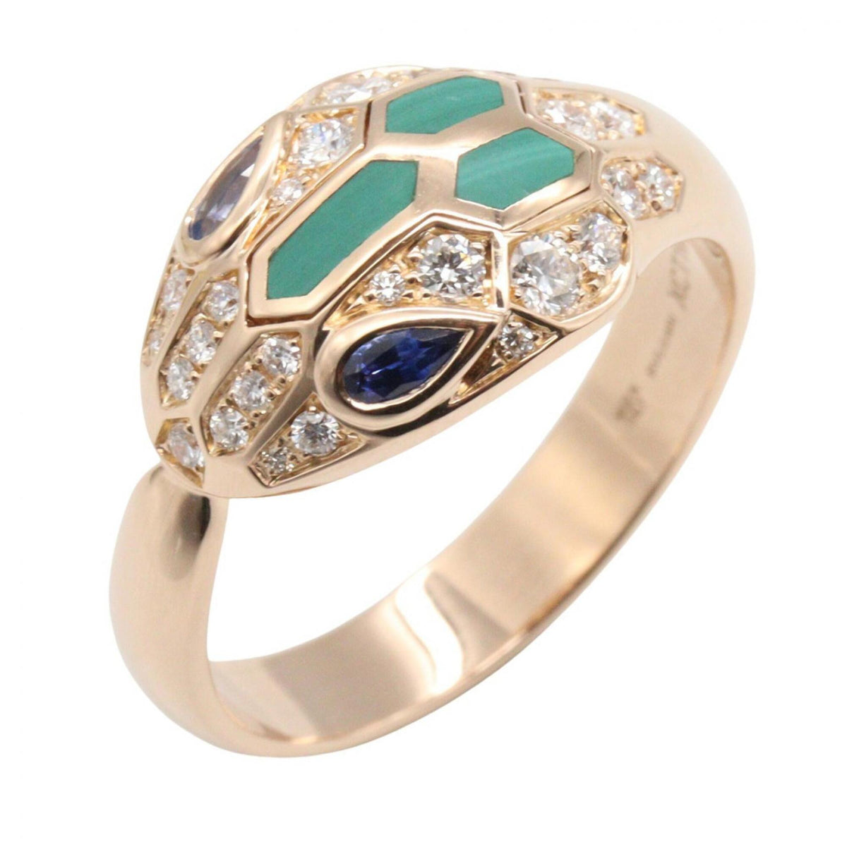 Bvlgari Gold Blue Clear Pink Gold (18K) Band Ring (Pre-Owned)