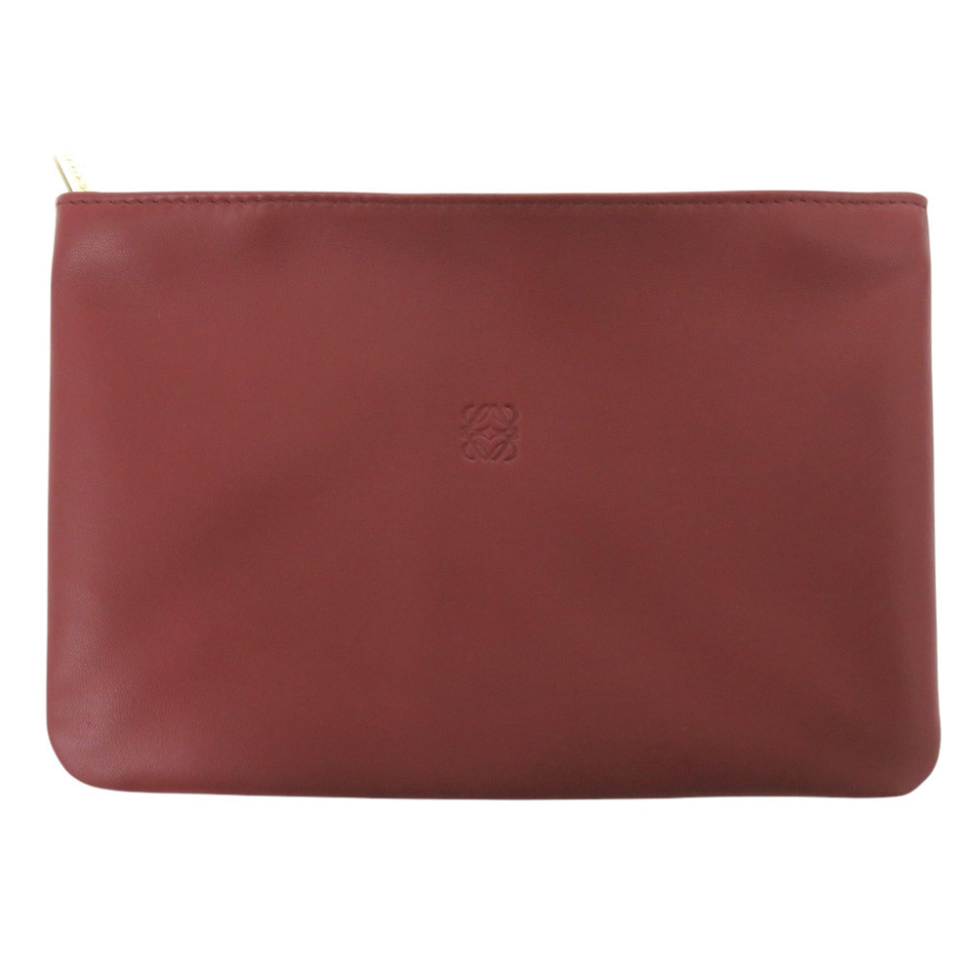 Loewe Wine Leather Pouch (Pre-Owned)