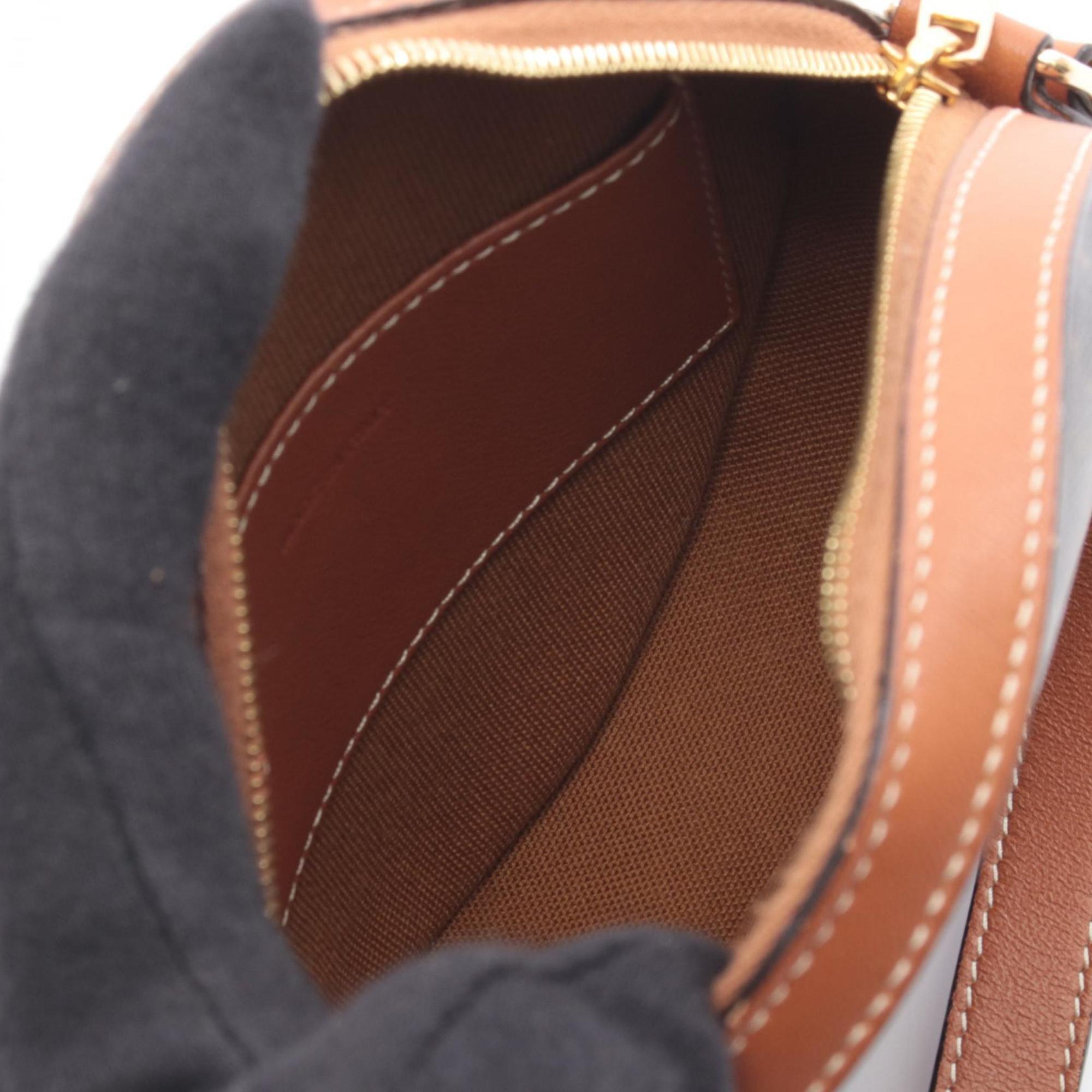 Celine Black Brown Coated Canvas Leather Handbag Shoulder Bag (Pre-Owned)