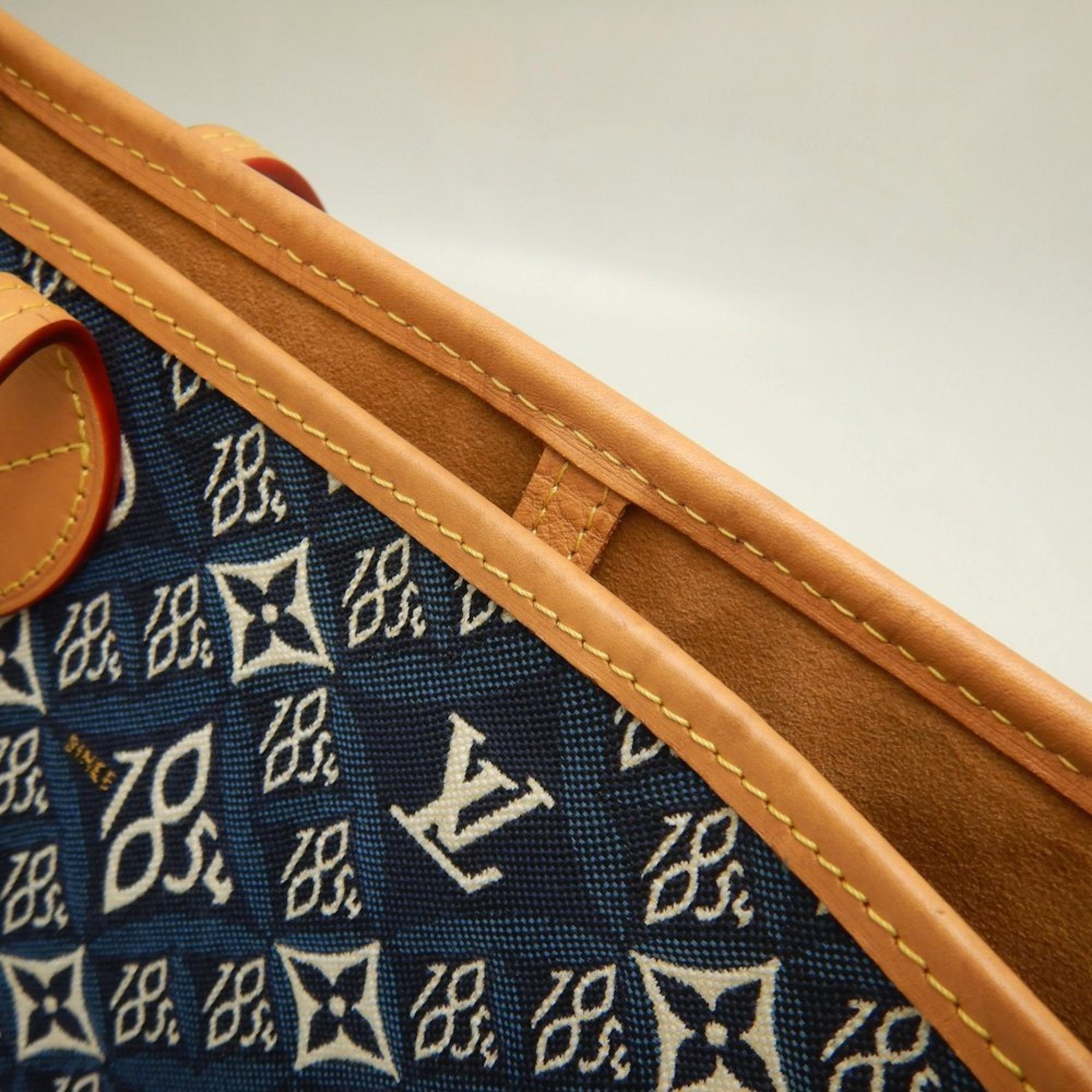 Louis Vuitton Blue Monogram Monogram Cotton Canvas Leather Tote Bag (Pre-Owned)