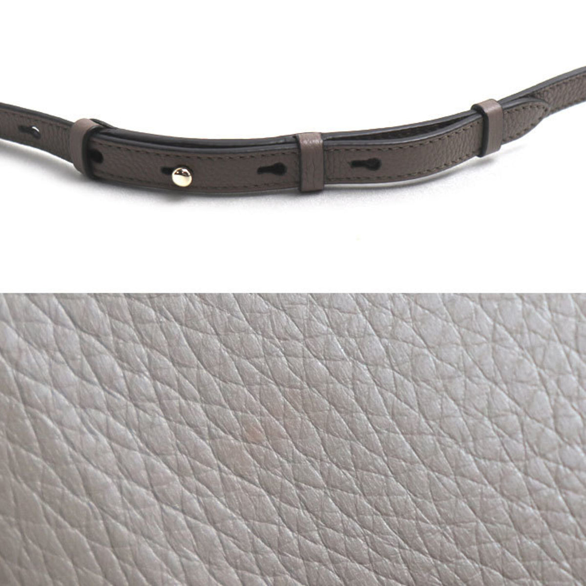 Salvatore Ferragamo Grayish Leather Pouch Shoulder Bag (Pre-Owned)