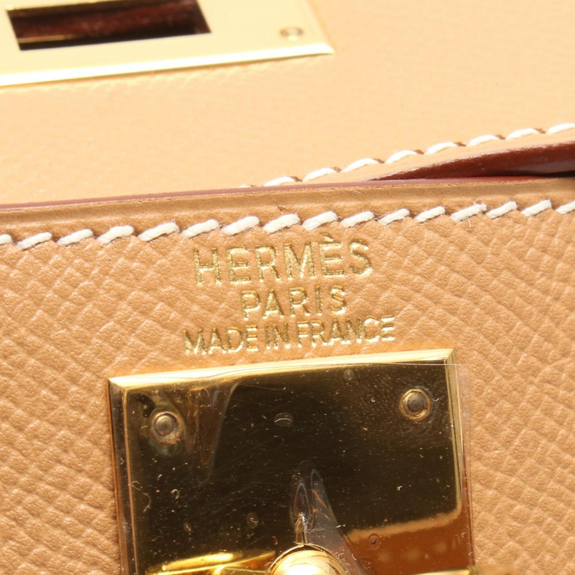 Hermes Brown Natural Courchevel Leather Handbag (Pre-Owned)