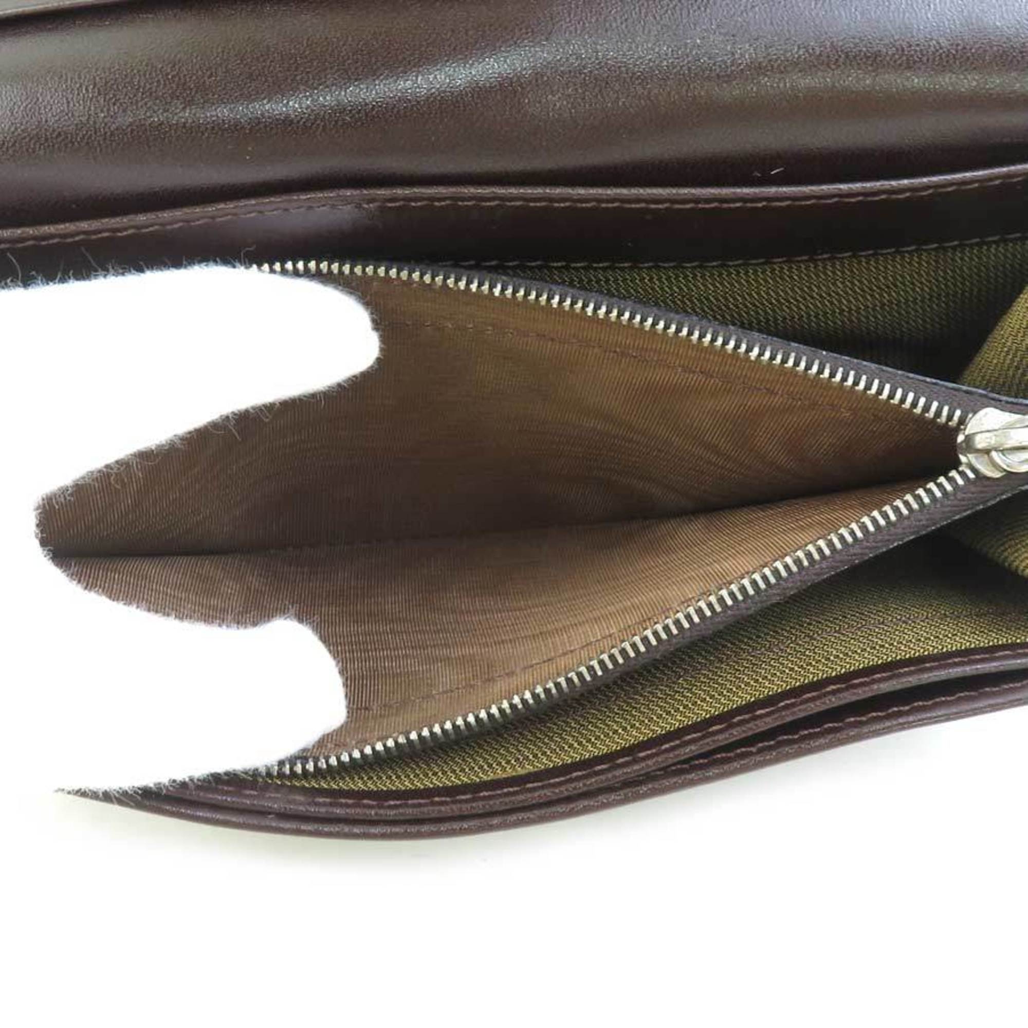 Fendi Brown Canvas Leather Long Wallet (Bi-Fold) (Pre-Owned)