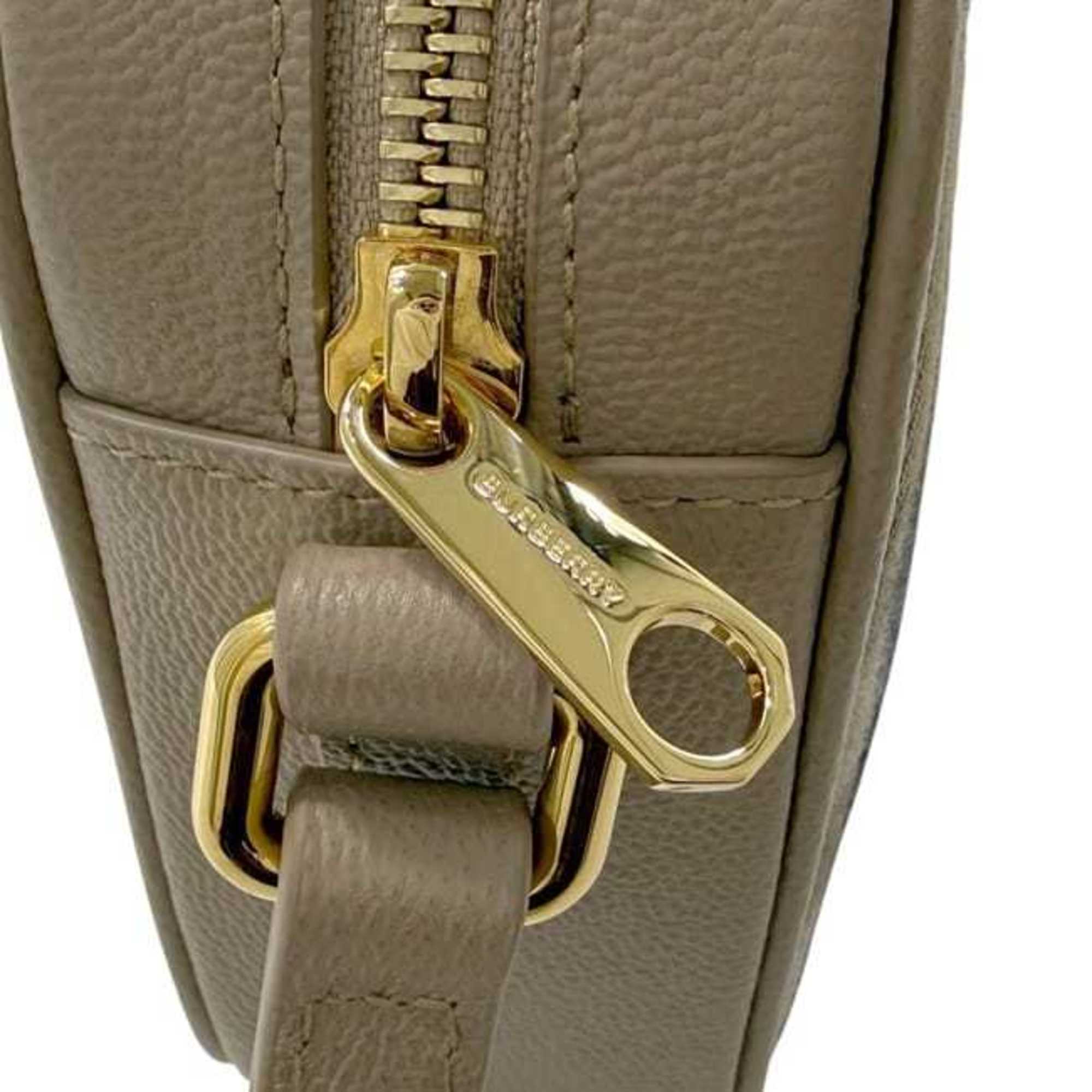 Burberry Beige Canvas Leather Shoulder Bag (Pre-Owned)